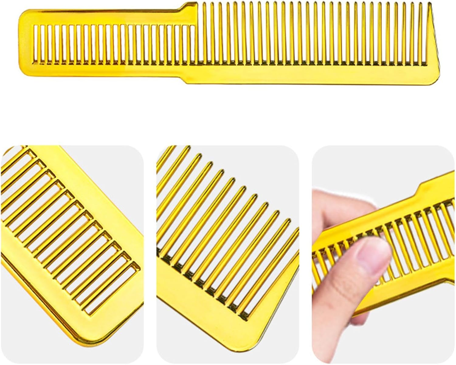 Eigell Barber Clipper Comb, Flat Top Comb, Neck Duster, Hair Cleaning Dusting Brush Hair Cutting Comb and Brush Set Styling Comb for Stylists, Haircut image number 5