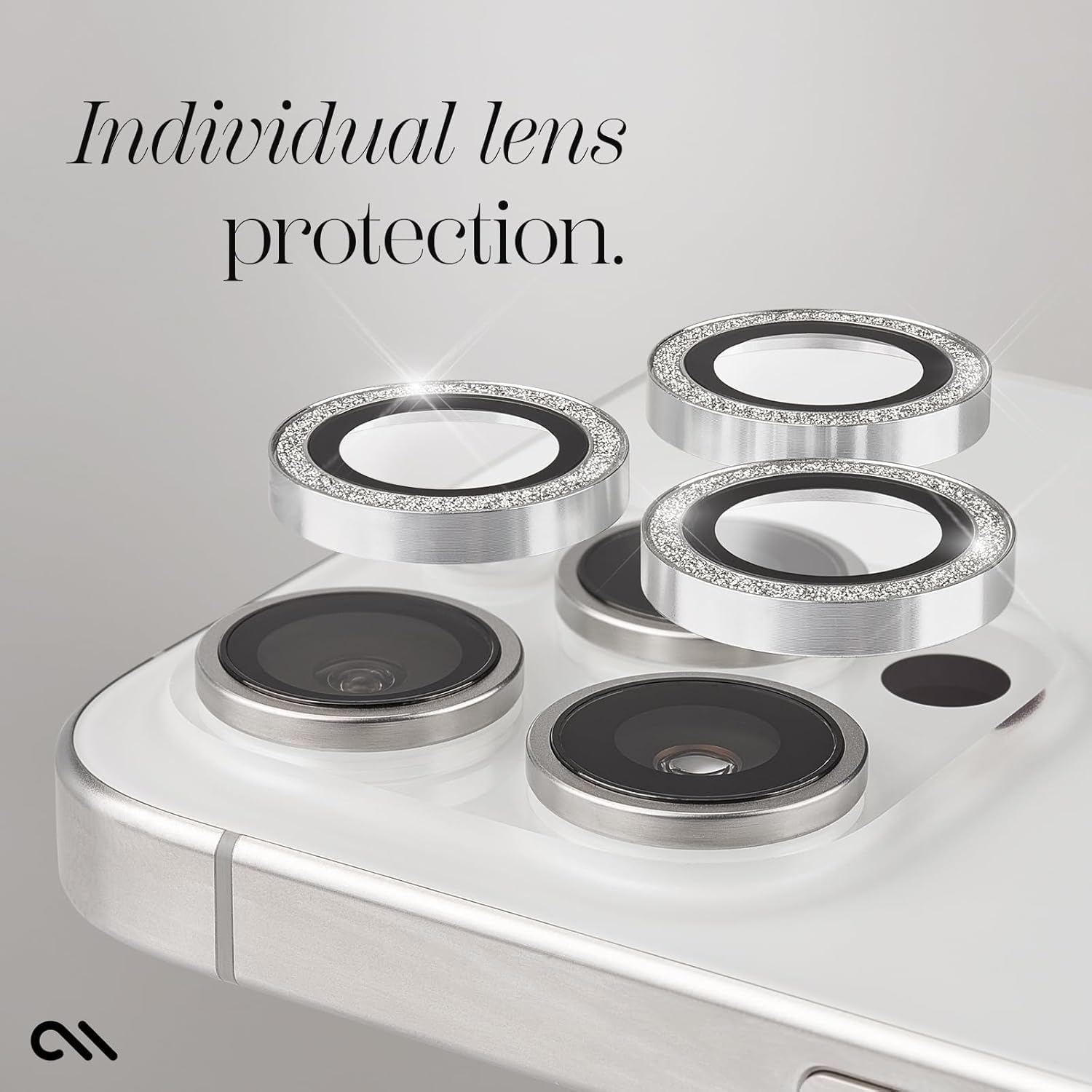 Case-Mate Camera Lens Protector W/Twinkle Rings for Iphone 15 Pro Max/Iphone 15 Pro - Double Tempered Glass - Durable, Anti-Scratch - Ultra HD View W/Night Shoot, Bling, Case Friendly, Easy Install image number 2