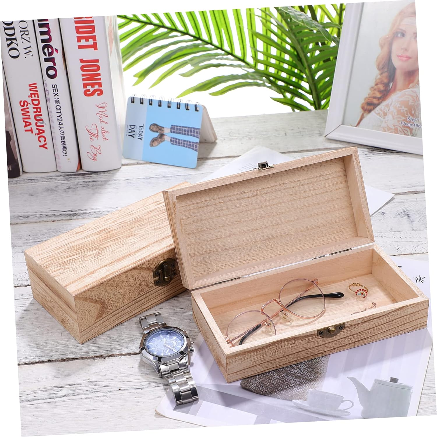 Solid Wood Storage Boxes Christmas Boxes Small Jewelry Packing Retro Design image number 4