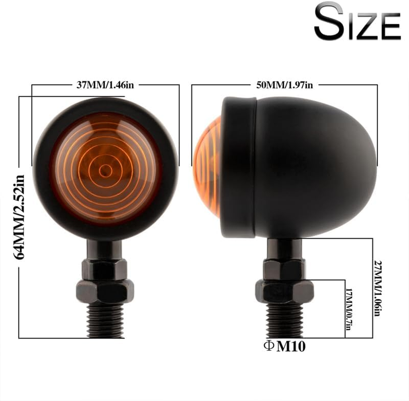 2PCS 12V 5W Motorcycle Turn Signal Indicator Bulbs, Universal Fit Amber Blinkers for Front/Back, Easy Installation, Bright and Long-Lasting