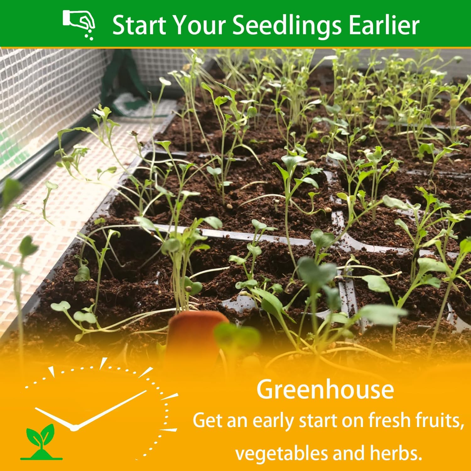 Walk-In Greenhouse, 130 X 90 X 150 Cm Portable Mini Greenhouse , Heavy-Duty Metal Frame, Roll-Up Zipper Door, Screen Windows, Sturdy Green House Kit Winter Hot House(Tall) image number 5