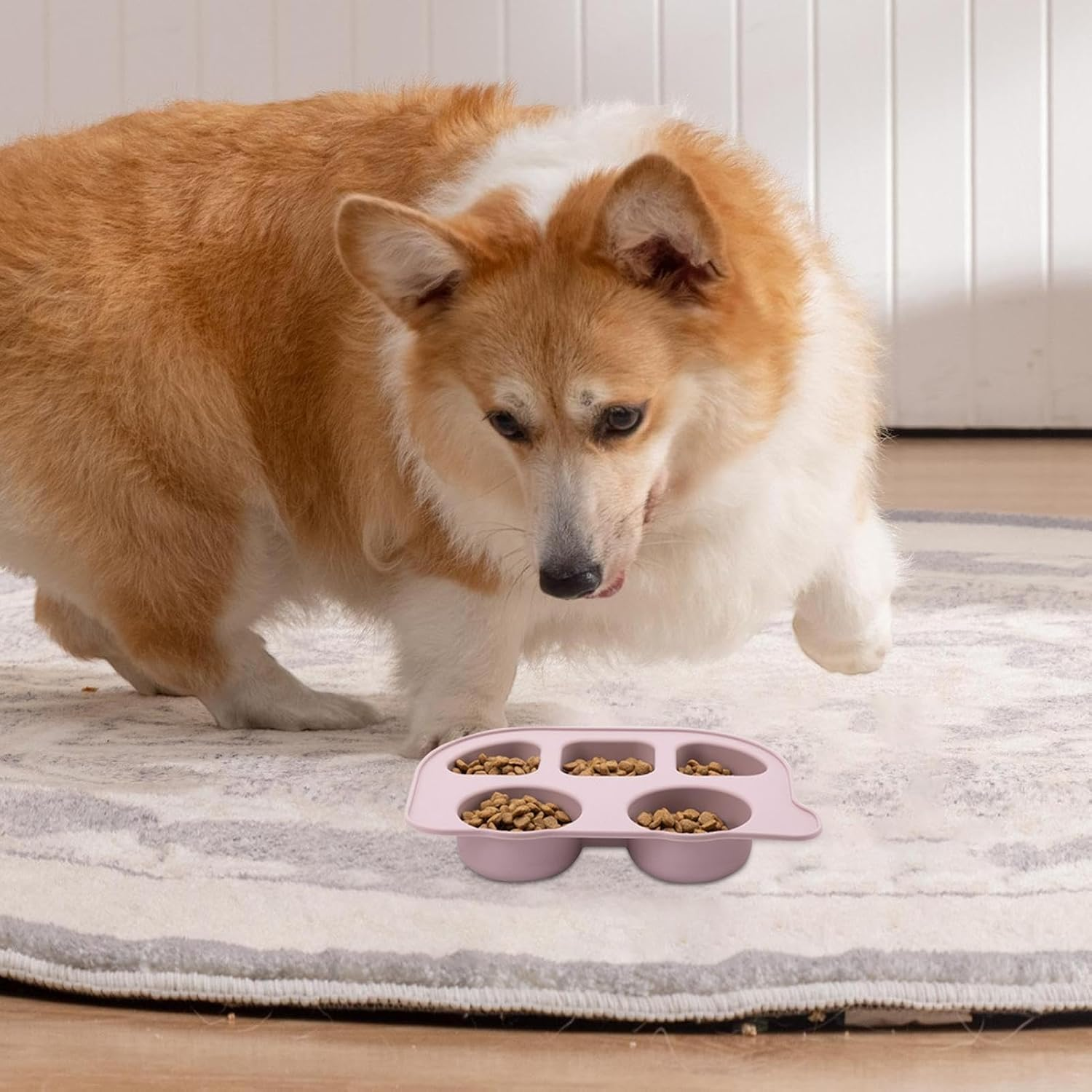 Silicone Pet Feeder | Pet Feeding Dividing Tray - Silicone Dog Bowl Dividing Tray, Pet Food Dividing Tray Anti-Scald, Anti-Slip, Divided Silicone for Pet, Cat image number 5
