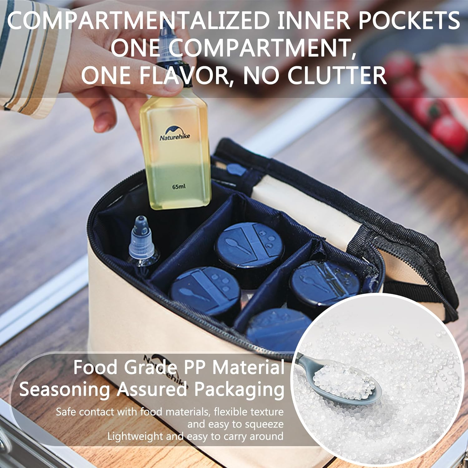 Windhike Naturehike PP 6/8 Pcs-Set Travel Spice Containers, Camping Spice Kit with Separable Storage Bag, Portable Anti-Leakage Design Spice Condiment Dispenser for Picnic BBQ Backpacking Hiking (8) image number 4