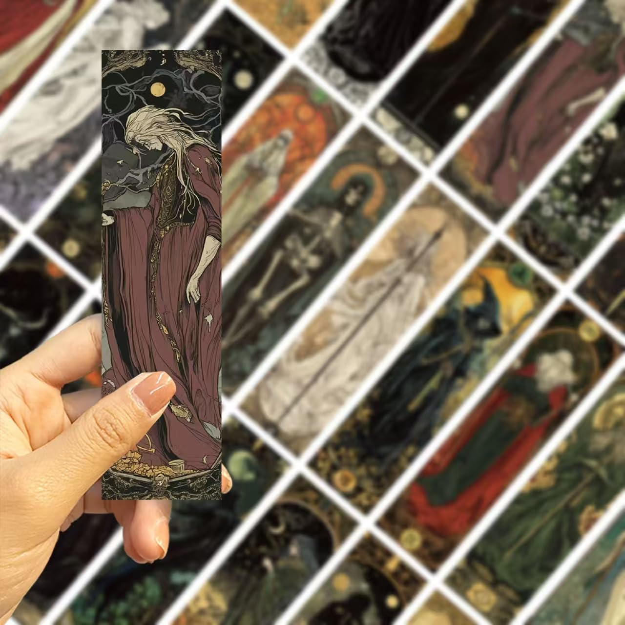 30 Pcs Book Tracker Bookmarks Bulk 5.9 X 1.5 Inch Paper Tracking Bookmark Reading Page Markers for Book Lovers Students School (Skull) - Cat image number 4