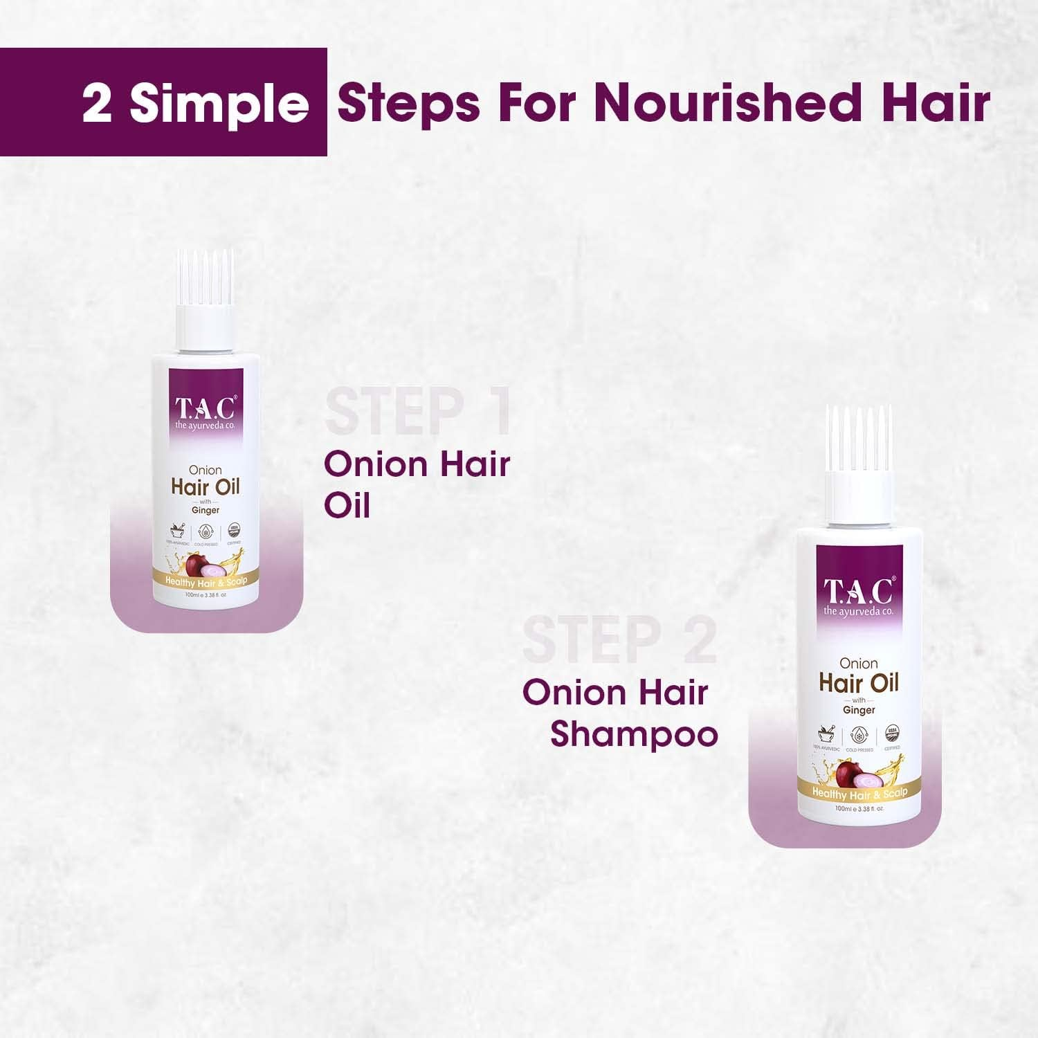 TAC - the Ayurveda Co. Onion Hair Oil for Hair Growth with Black Seed, Plant Derived Biotin for Hair Fall Control, Mineral Oil Free - 100Ml image number 4