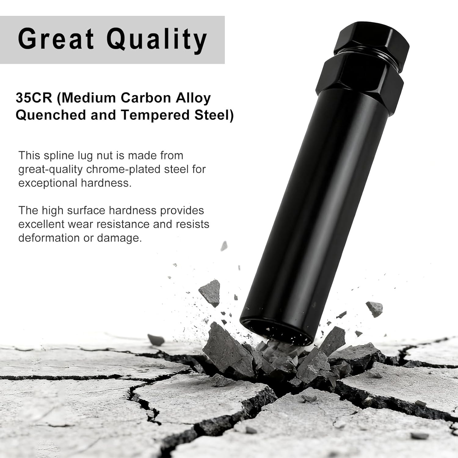 6 Spline Lug Nut Key, 35CR Wheel Lock Key Fuel Wheel Locking Replacement for Install and Detach Aftermarket Lug Nuts image number 6