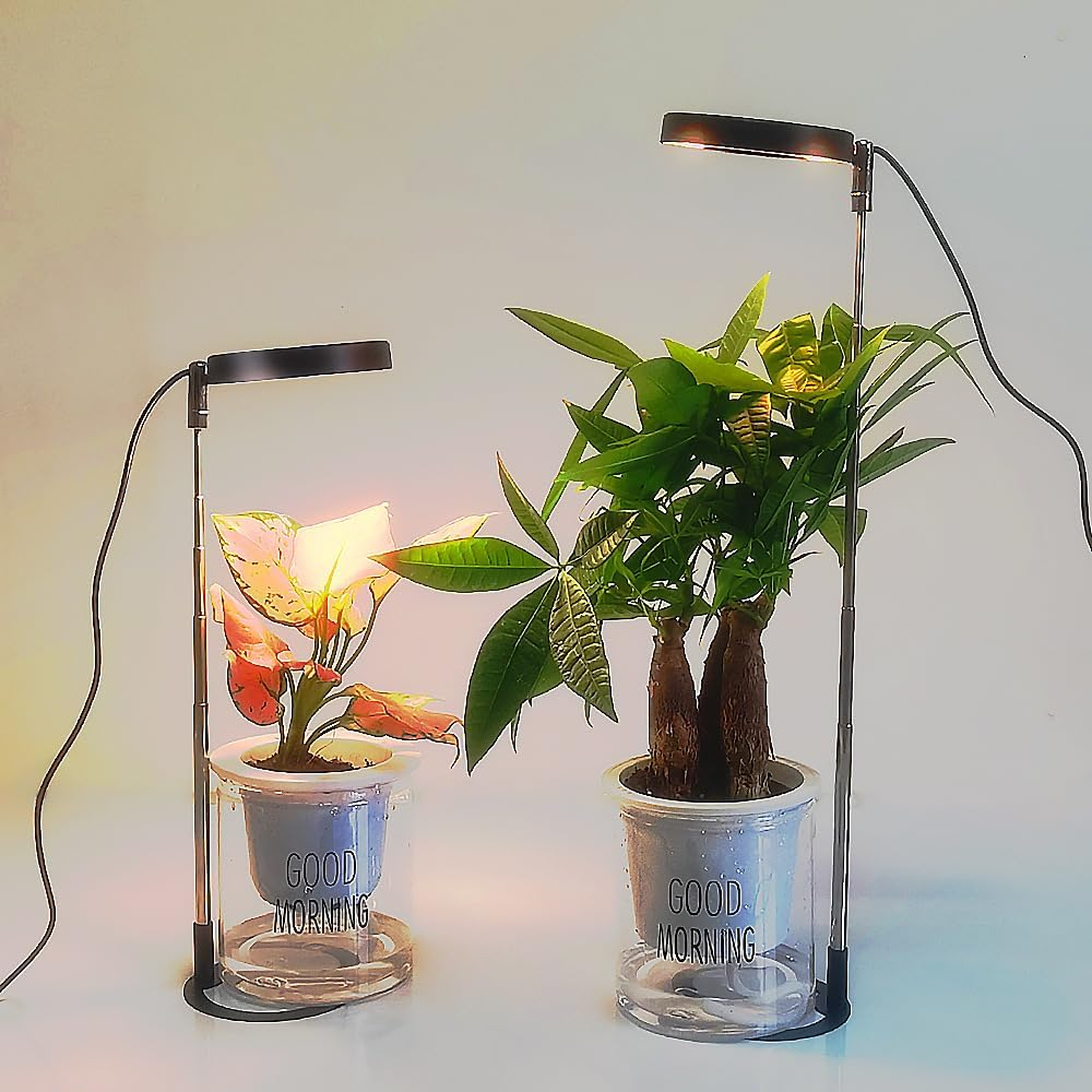 Plant Grow Light, 48 Leds Full Spectrum Grow Lights for Indoor Plants, Height Adjustable Small Grow Light with Auto Timer 3/9/12Hrs, Dimmable Brightness, Ideal for Small Plants (Black) image number 3