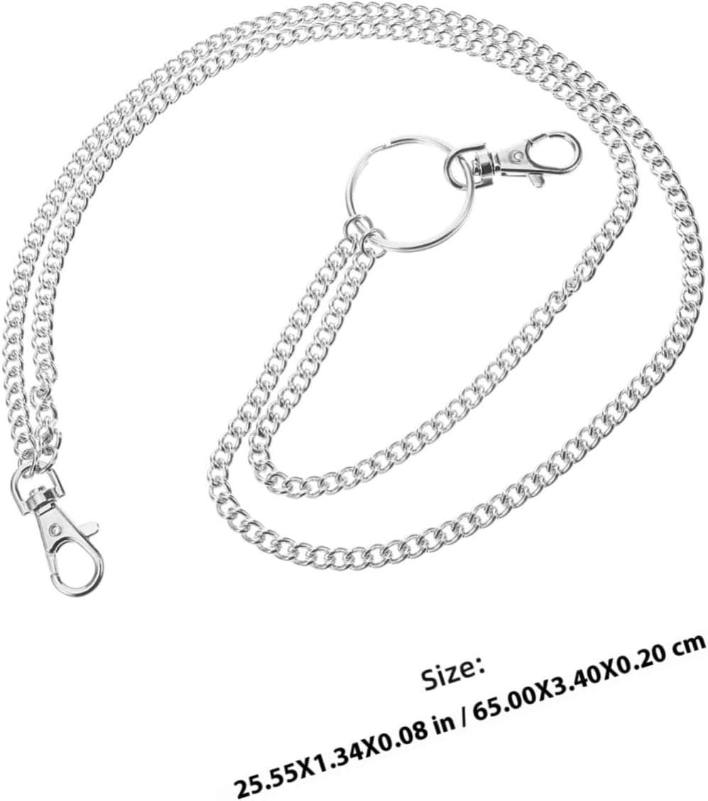 LALADEFIEE Punk Style Metal Chain Belt for Pants and Wallets Fade-Resistant Decorative Accessory for Men S Street Dance and Rock Fashion image number 1