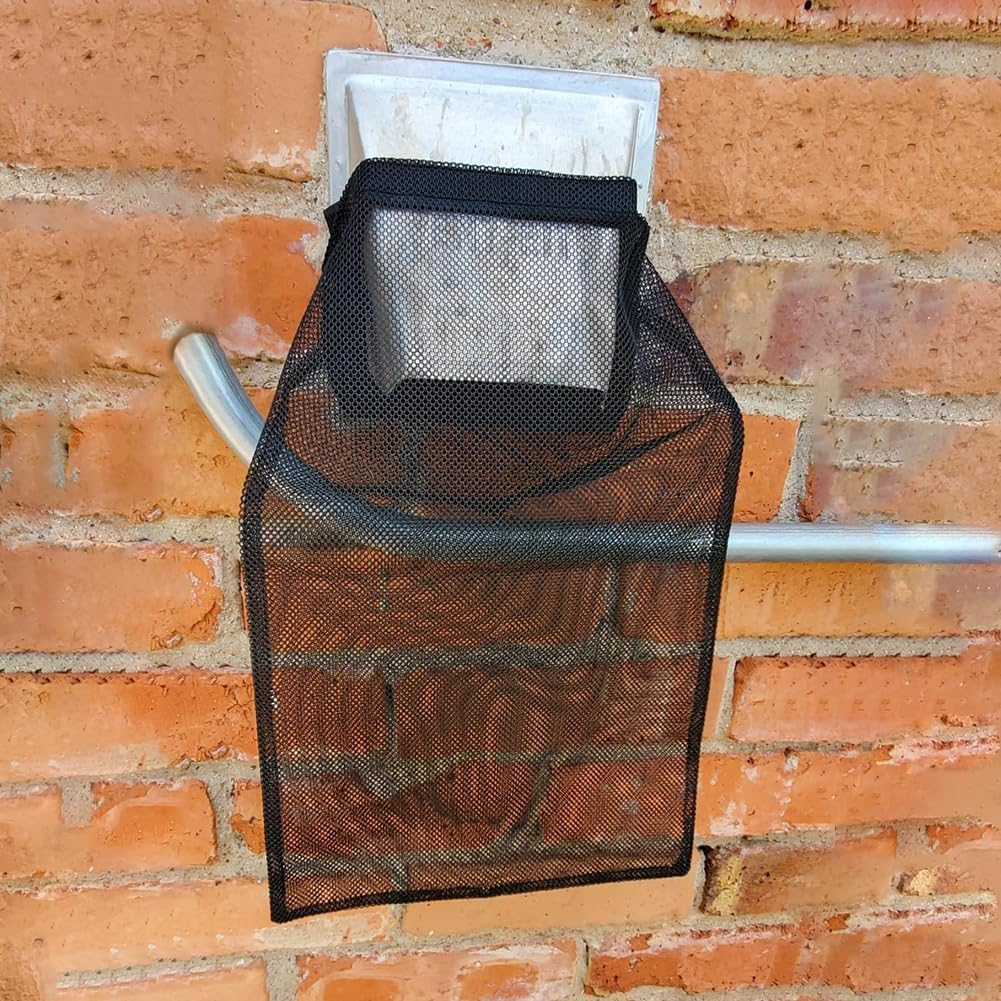 2 Pack Dryer Vent Lint Traps Lint Dust Bag, Dryer Lint Catcher with Magic Tape Capturing Lint and Dust, Dryer Vent Cover for Outdoor Indoor Prevent Fire (Black, 25 * 39Cm) image number 5