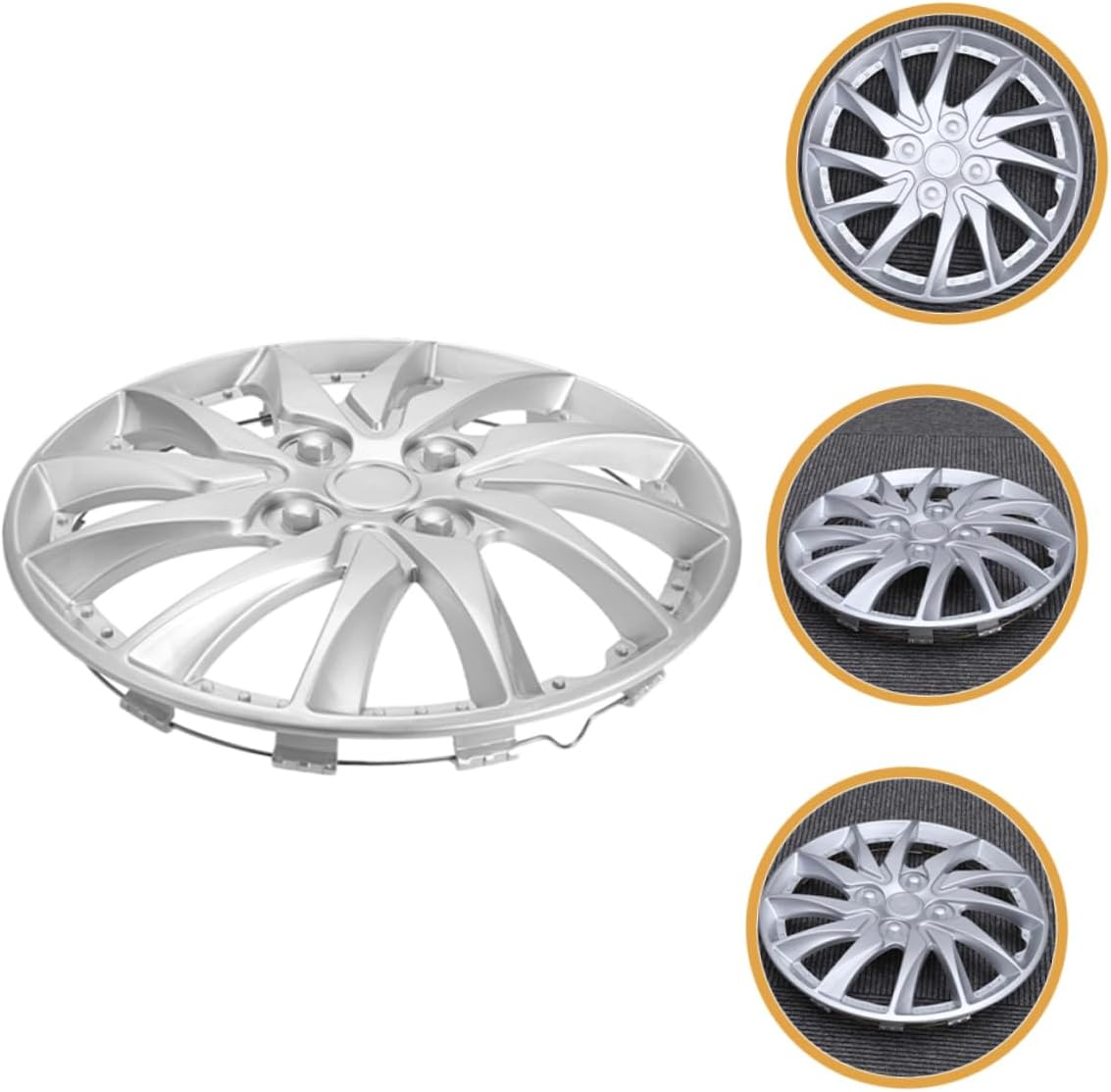 LOORGVEL 14 Inch Decorative Hubcaps Wheel Hub Caps for Car Automotive Grade Sturdy Cover Set Protection Rim Aesthetic Enhancement Easy Installation