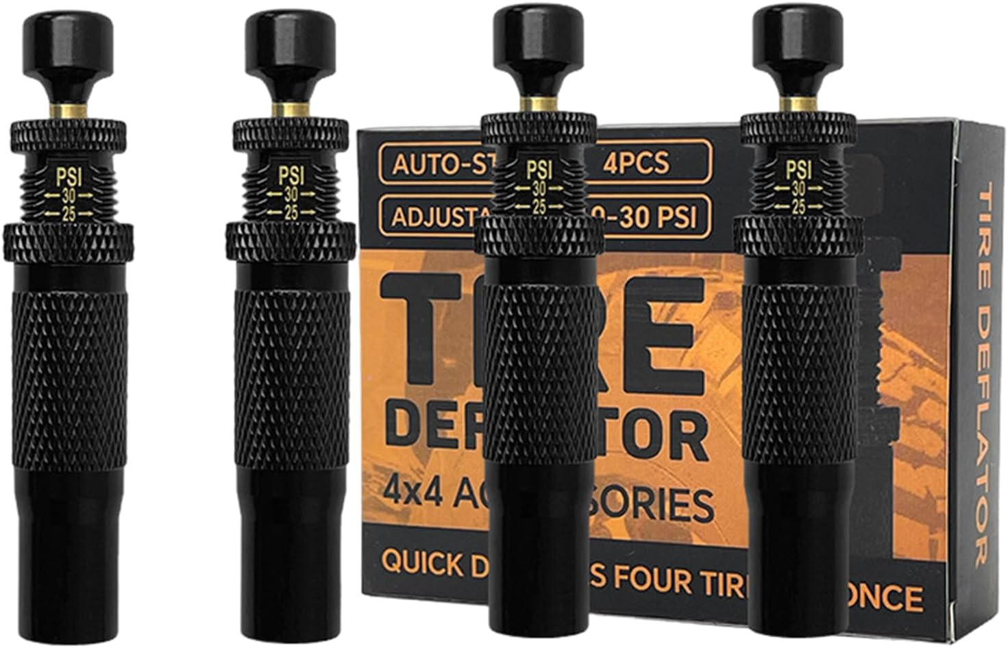 Acunny Tire Deflator for Deflation - 4 Tyre Deflator Valves Kit, Portable Wind Valve for Automotive Adventure Equipment for Motorcycle, Truck, Bike, Camping, Outdoor Travel image number 6