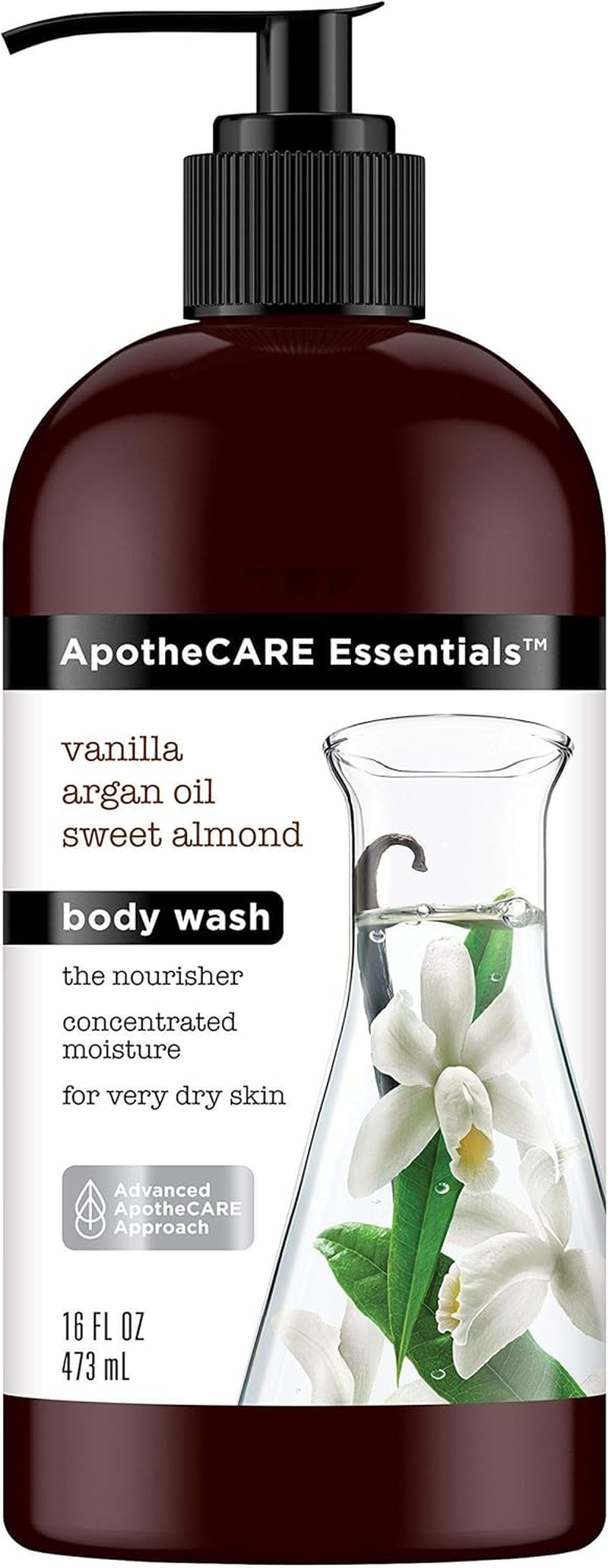 Apothecare Essentials the Nourisher Body Wash, Vanilla, Argan Oil, Sweet Almond, 16 Oz image number 3