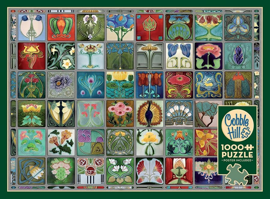 Cobble Hill Art Nouveau Tiles Jigsaw Puzzle (1000 Pieces) image number 3