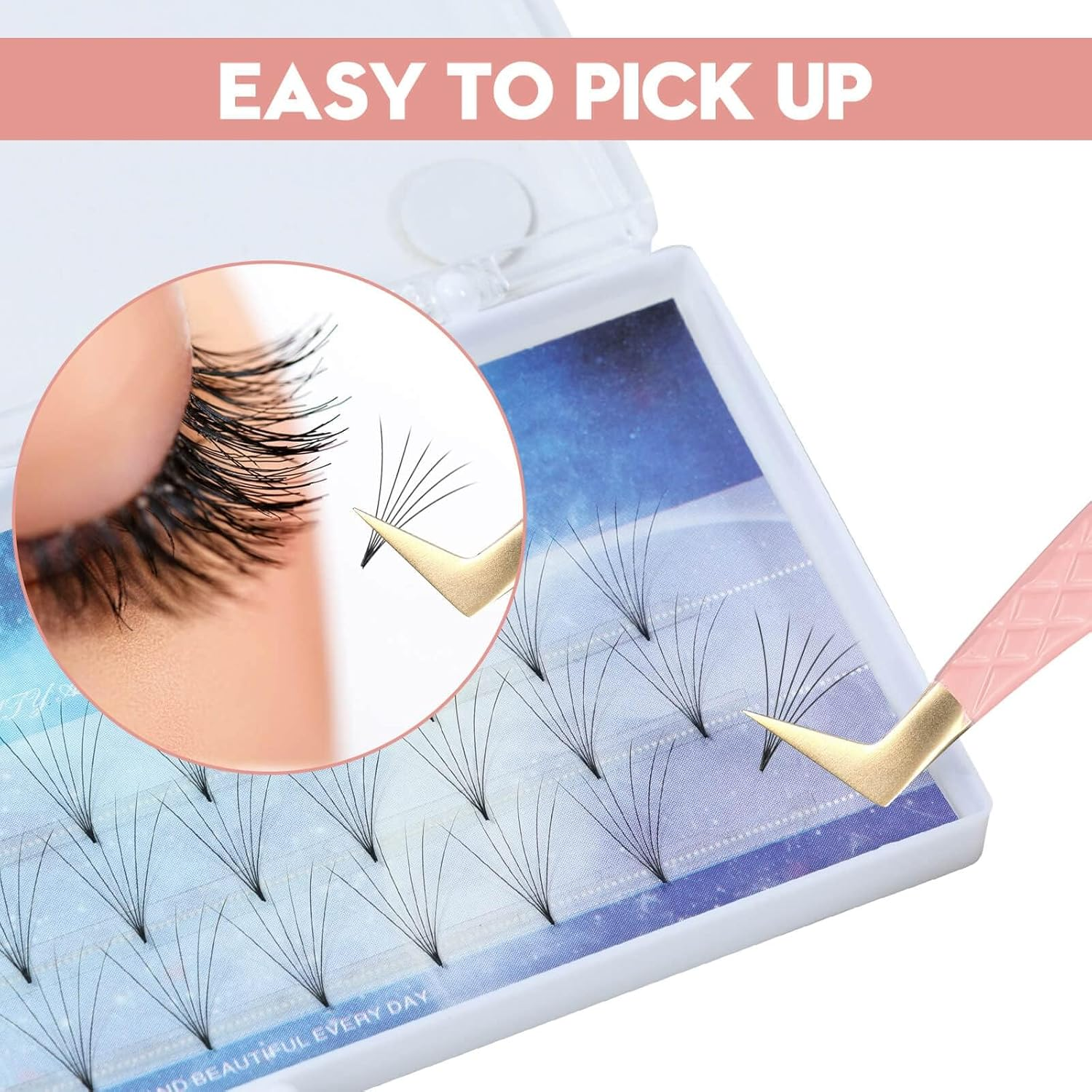 Professional 90 Degree Lash Tweezers, Precision Fibre Tip Grip for Eyelash Extensions, Mega Volume Application image number 3