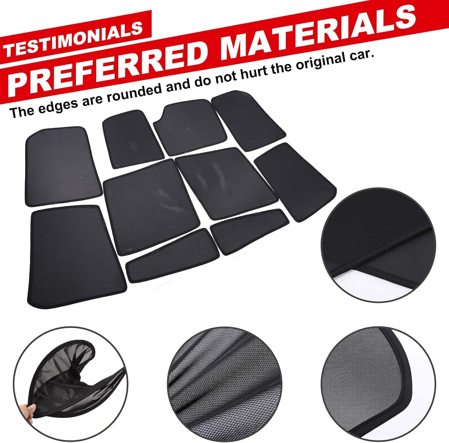 Window Sun Shade Compatible with Land Rover Discovery Accessories | Windscreen Blind Mesh | Polyester (Side & Trunk Windows 10Pcs, 2010-2016 Discovery 4) image number 1