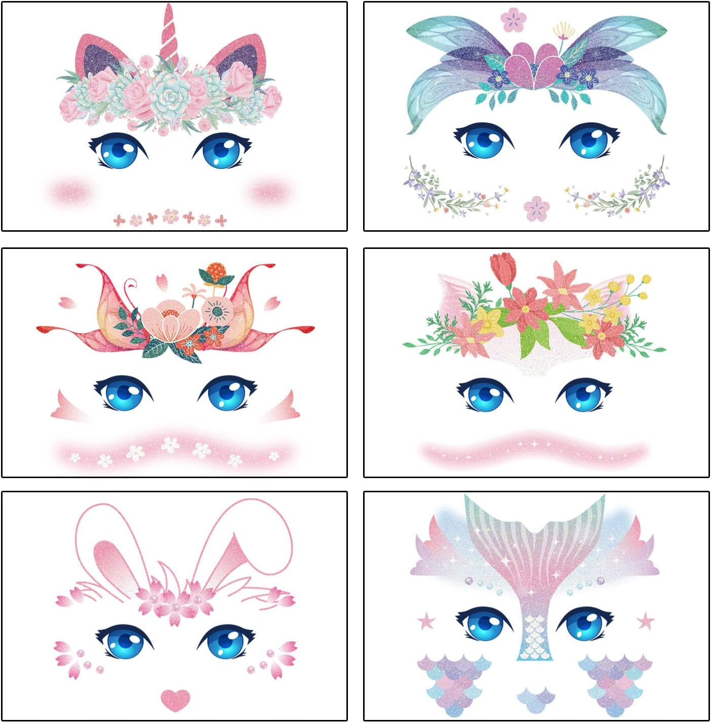 Ocean Animals Temporary Tattoos, 10 Sheets under the Sea Creature Animal Tropical Ocean Fish Shark Dolphin Waterproof Tattoo Stickers for Birthday Party Favor Supplies Decoration - Unicorn image number 4