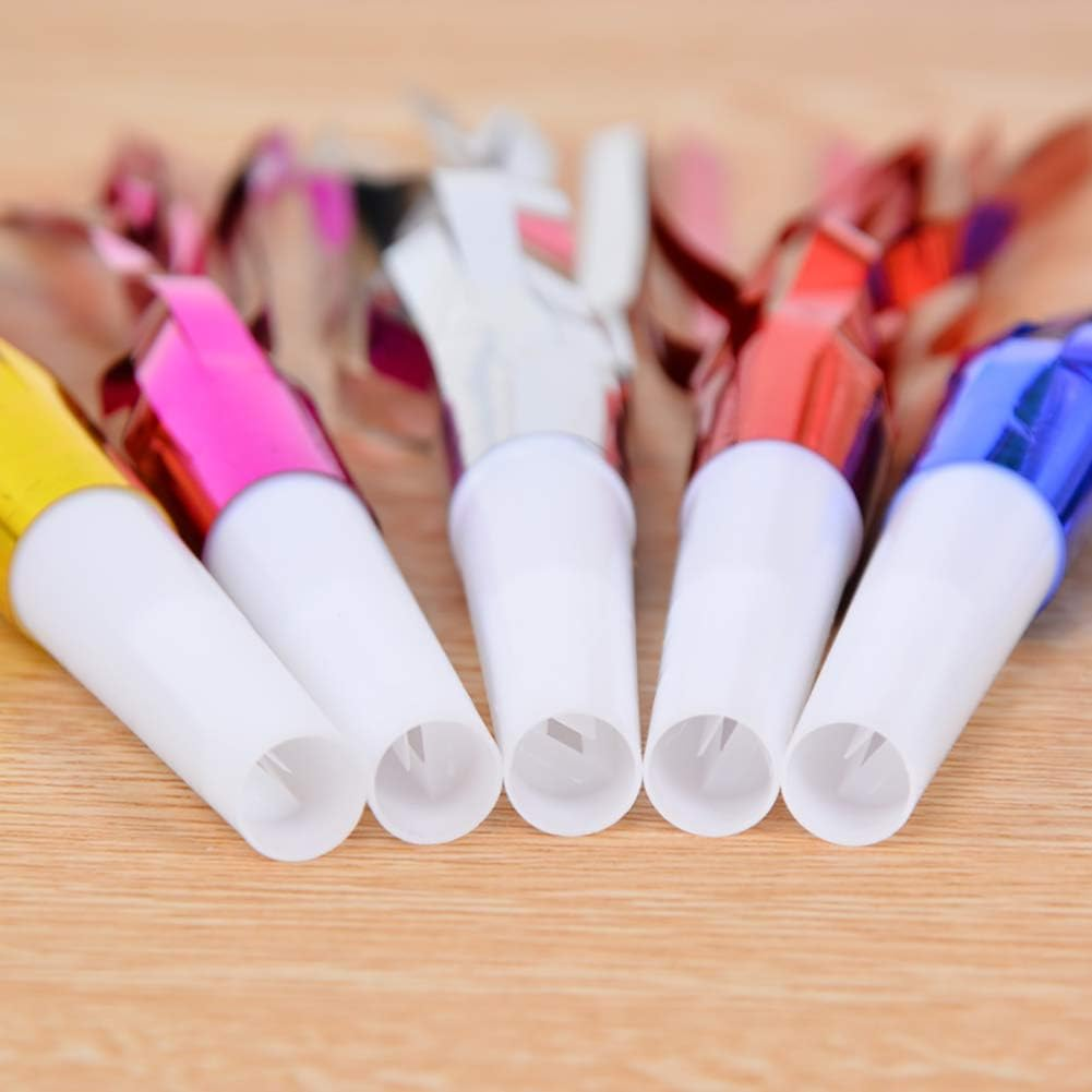 30 Pcs Glitter Metallic Fringed Noise Maker Musical Blowouts Whistle Party Blower for Kids Birthday