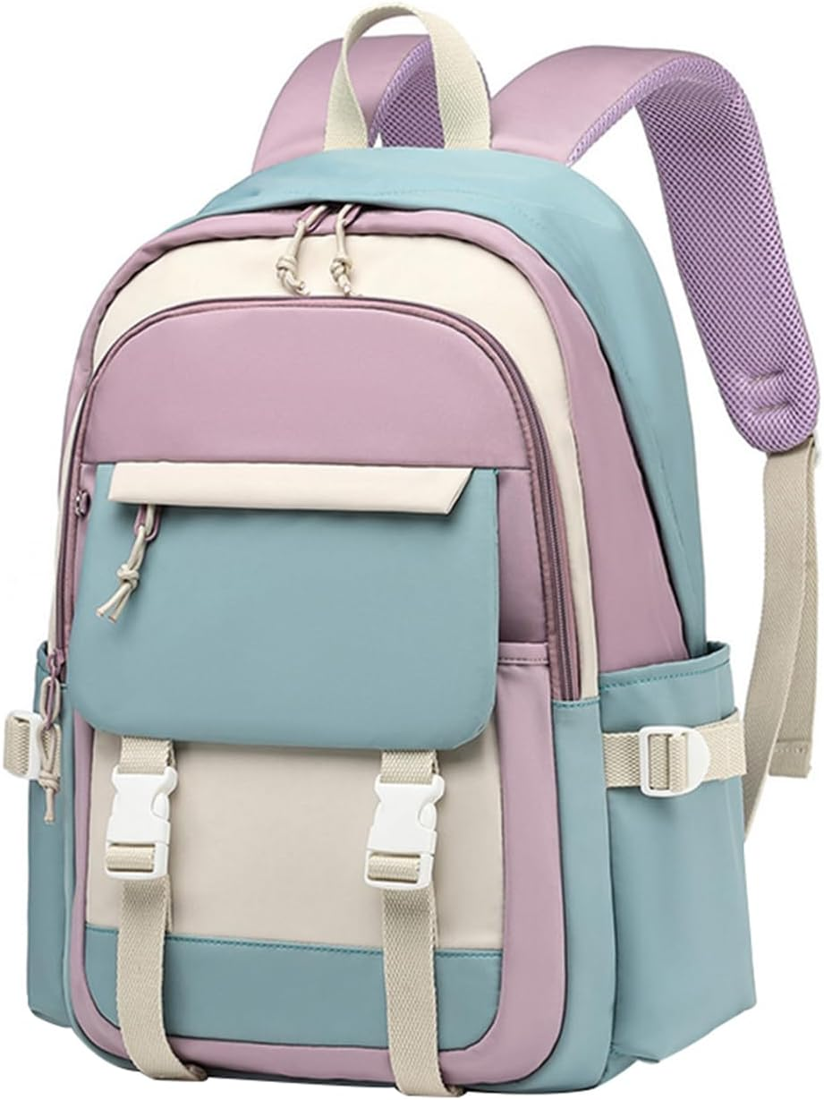 Sellerfun Junior Middle School Backpack Color Block Gilrs Daypack Fir for School Outdoor