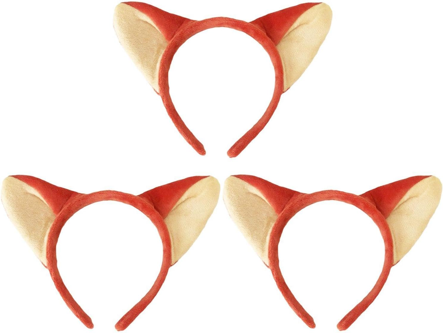 Pack of 3 Fox Ear Headbands, Headbands for Women, Creative Animal Ear Headbands, Cute Plush Headwear, Clothing Decoration image number 4