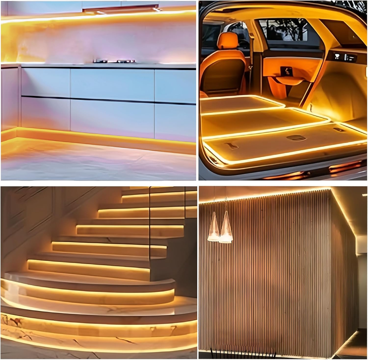 Clearhill 5V USB COB LED Strip Lights with Dimmable Switch,6.56Ft/2M,Warm White 3000K,320Leds/M,5Mm Width,Not Waterproof IP20,1.5M USB Switch Cable,For DIY Home Indoor Decoration image number 4