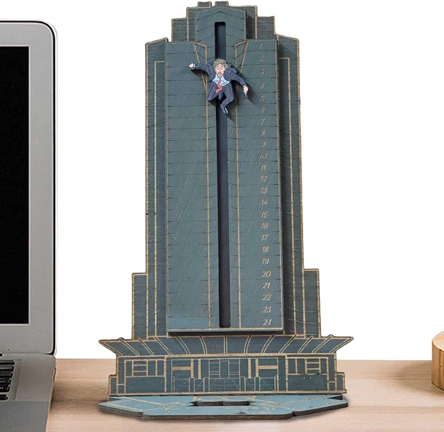 Christmas Advent Calendar, Desktop Wooden Decorations, Deadly Advent Calendar, Hans Gruber Dropped Nakatomi Plaza, Christmas Countdown Calendar (Blue) image number 5
