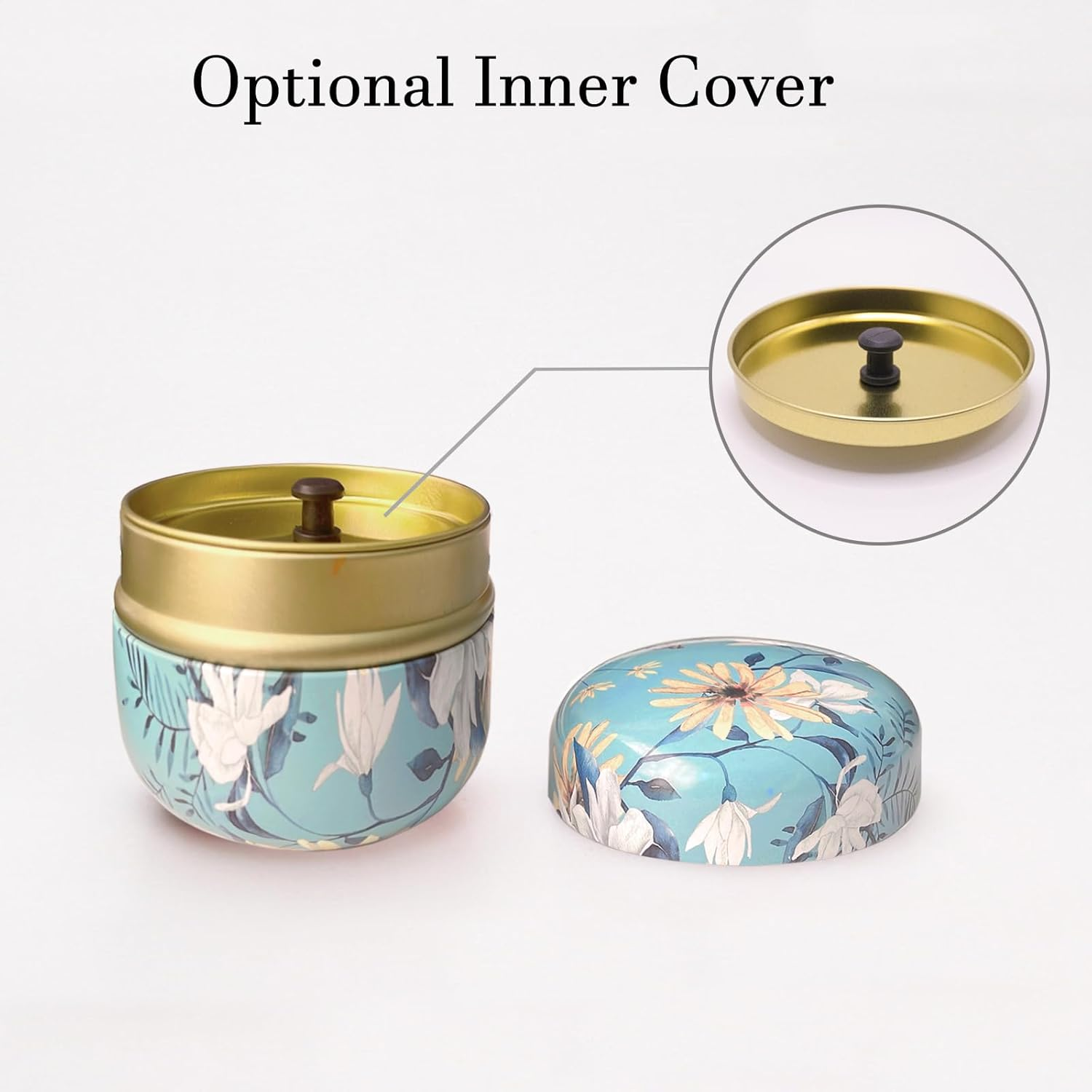 Body Powder Puff and Container for Dusting Powder, Women Powder Puff and Powder Case for Bath and Travel (Chrysanthemum) image number 4