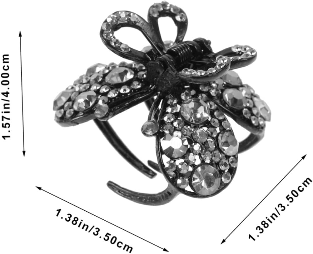 NIYANGLE Vintage Butterfly Hair Clip with Rhinestones Elegant Hair Clip for Thick Hair Weddings and Parties Retro Hair Accessory Classic Colour image number 2