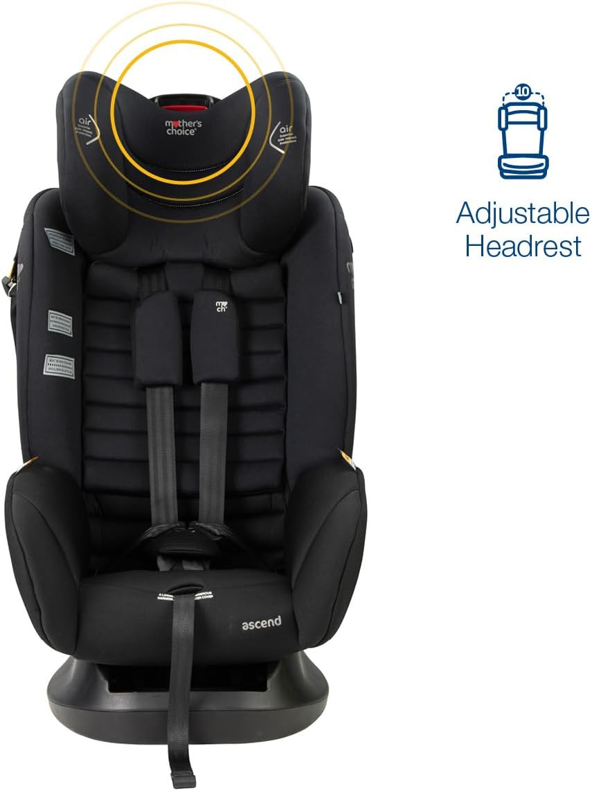 Mother'S Choice Ascend Convertible Car Seat-Black Space , Most Compact 0-8 Year Old Car Seat, Air Protect, 30 Months Extended Rearward Facing, Machine Washable , Magnetic Holders for Easy in & Out Access image number 4