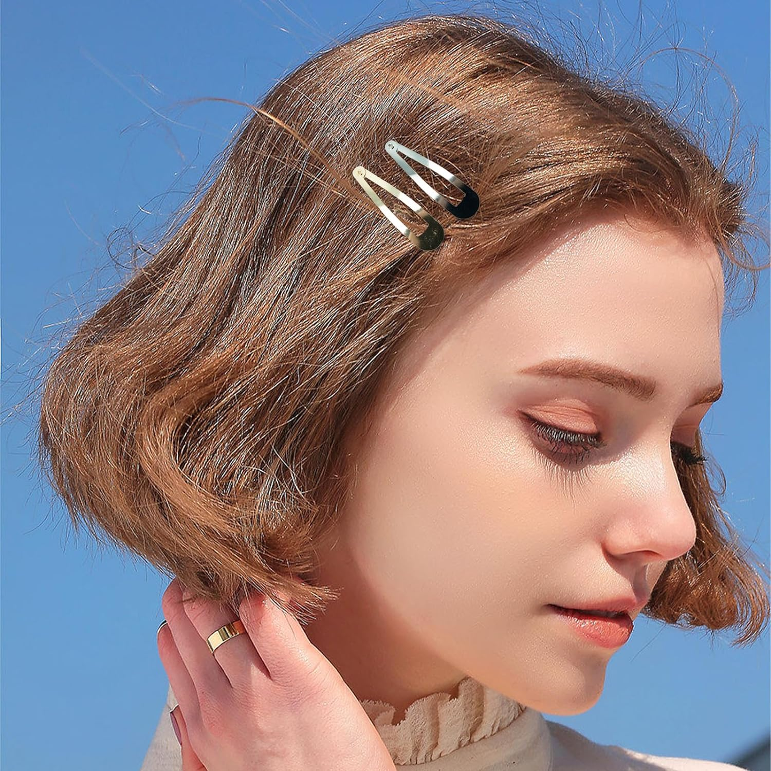 120 Pcs Snap Hair Clips with Storage Plastic Box, Metal Snap Hair Clips for Women Girls Kids, 2 Inch Barrettes Accessories (120Pcs) image number 2