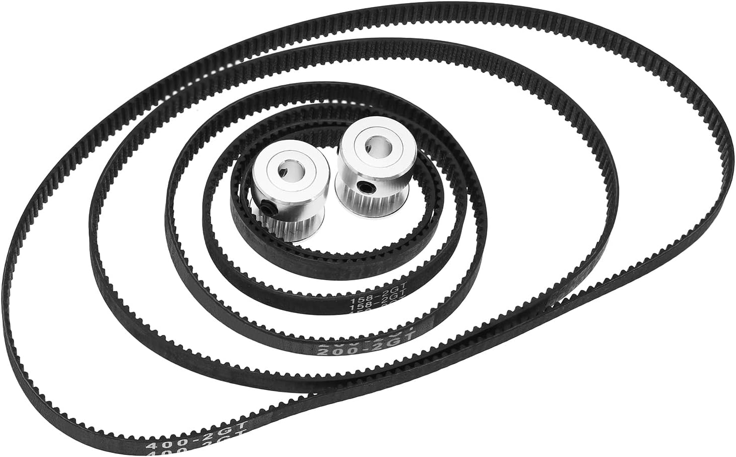 6PCS 2GT-6 3D Printer Timing Belt Set - 6Mm Width, 110Mm to 400Mm Lengths, 20 Tooth 5Mm Bore Aluminium Pulley image number 3