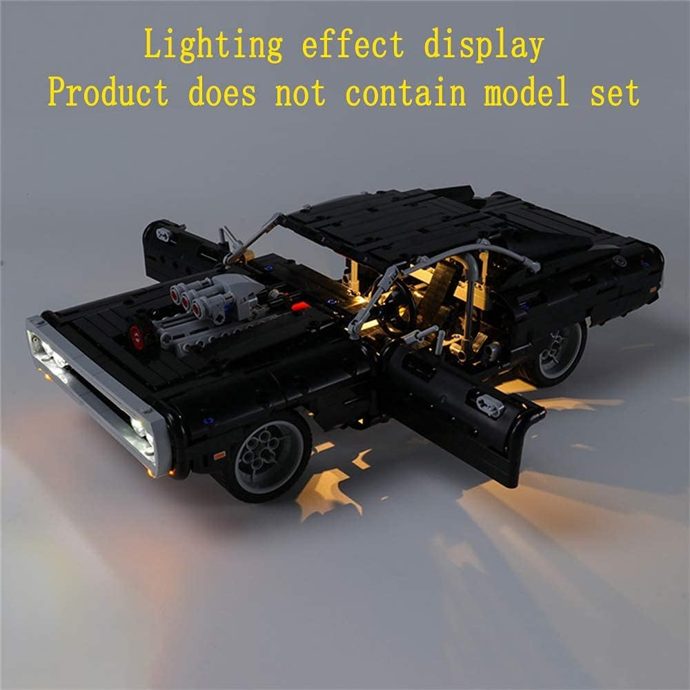 GEAMENT LED Light Kit for Dom&rsquo;S Dodge Charger - Compatible with  Technic Fast & Furious 42111 Race Car Model ( Set Not Included) image number 1