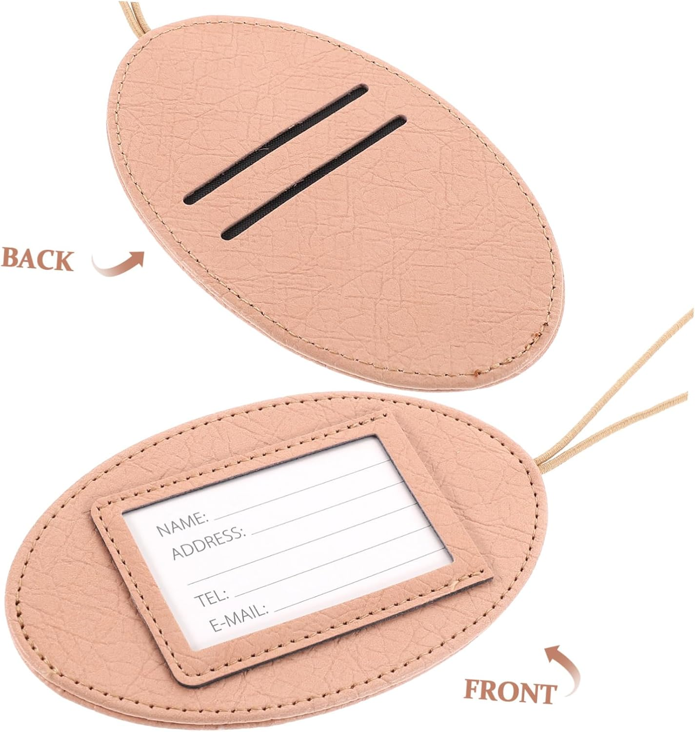 ROMISBABA Outdoor Luggage Identification Tags Pu Suitcase Labels Portable Name Tags Privacy for Easy Luggage Recognition image number 2