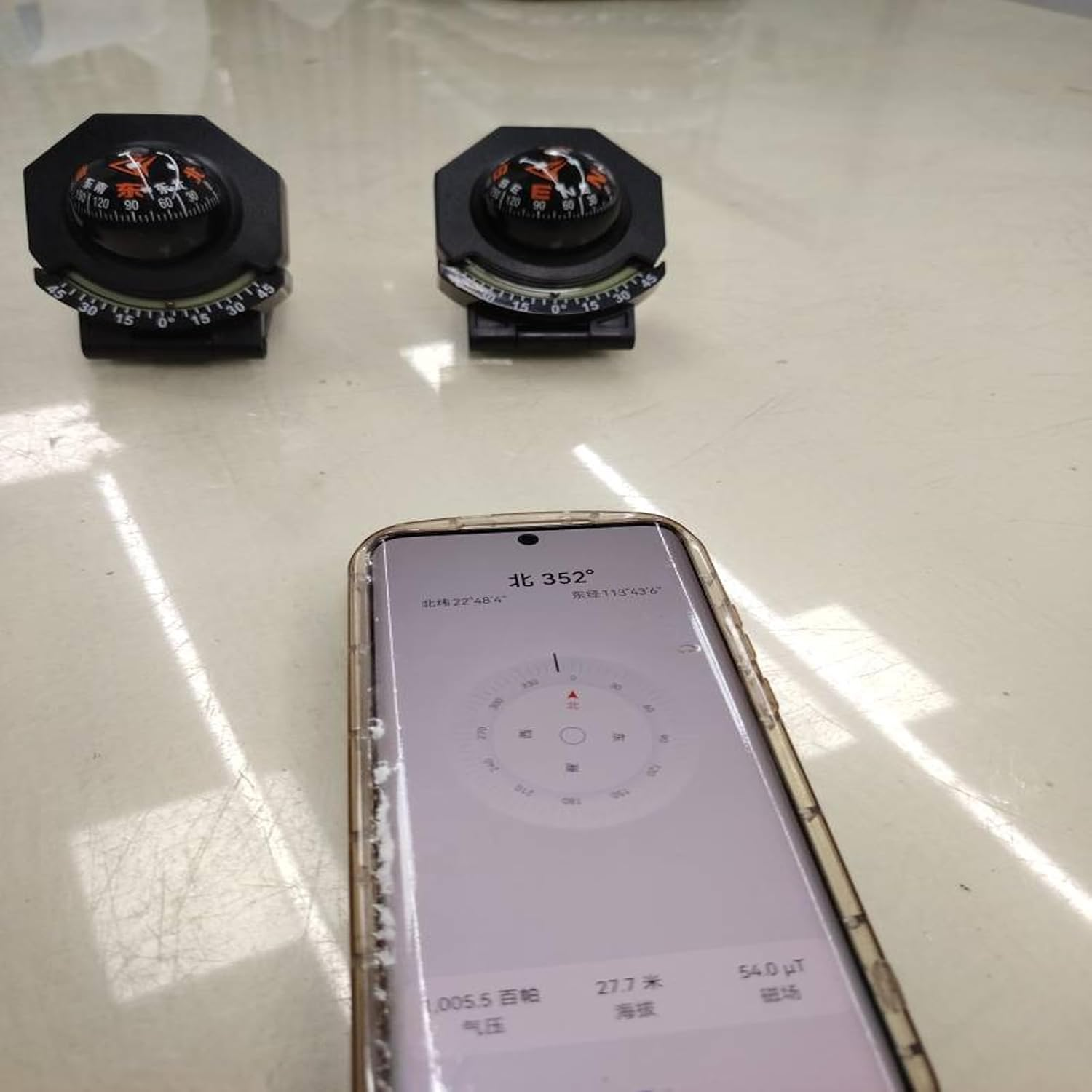 Binaryabc Car Compass,Vehicle Compass with Slope Meter,Automotive Compass Ball,Car Dashboard Accessories,Universal Compass for Car Boat Truck image number 3