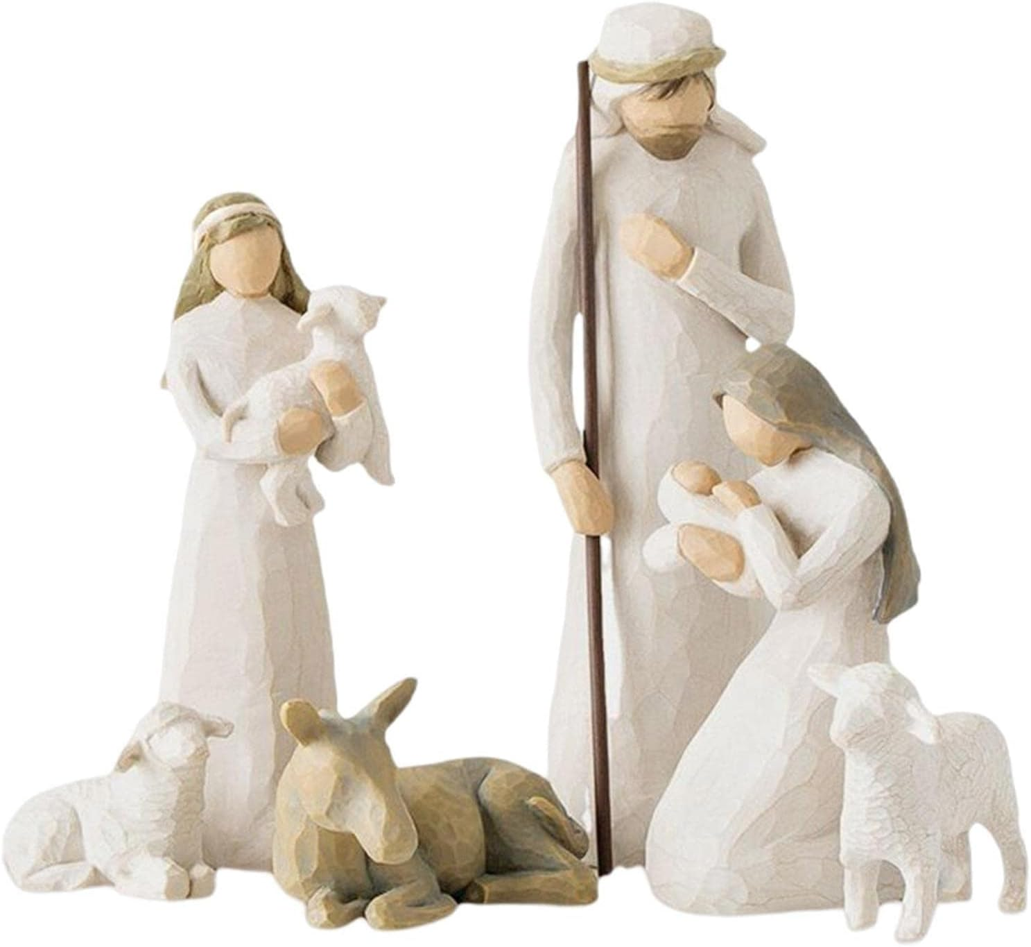 Nativity Set,6 Pcs Small Figurines Ornaments for Nativity Scene,Christmas Nativity Scene Resin Figures for Kids,Religious Gifts
