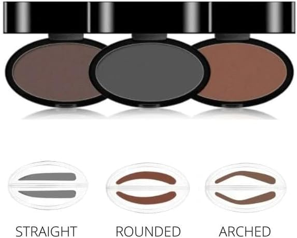 Deluxe Browpro Stamp Set, Waterproof Eyebrow Powder Seal for Perfect Natural Shape - Tinting Coloring Kit (Light Brown Rounded) - Black Straight image number 7