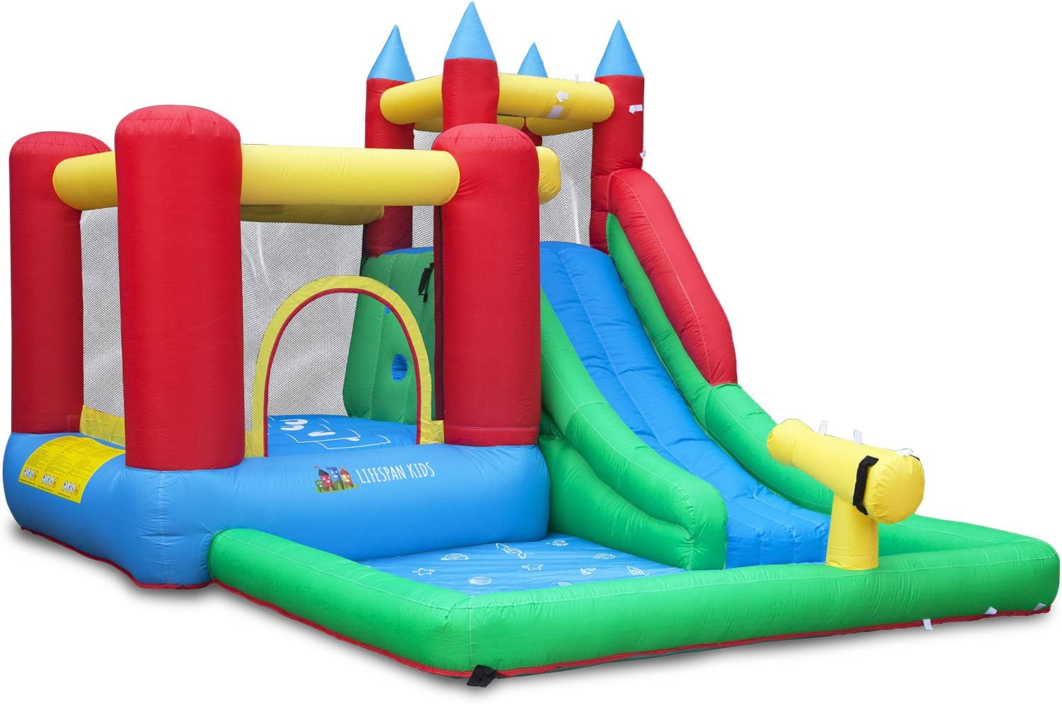 Lifespan Kids Inflatable Surrey 2 Slide & Splash Water Play Childrens Play Ground Outdoor image number 2