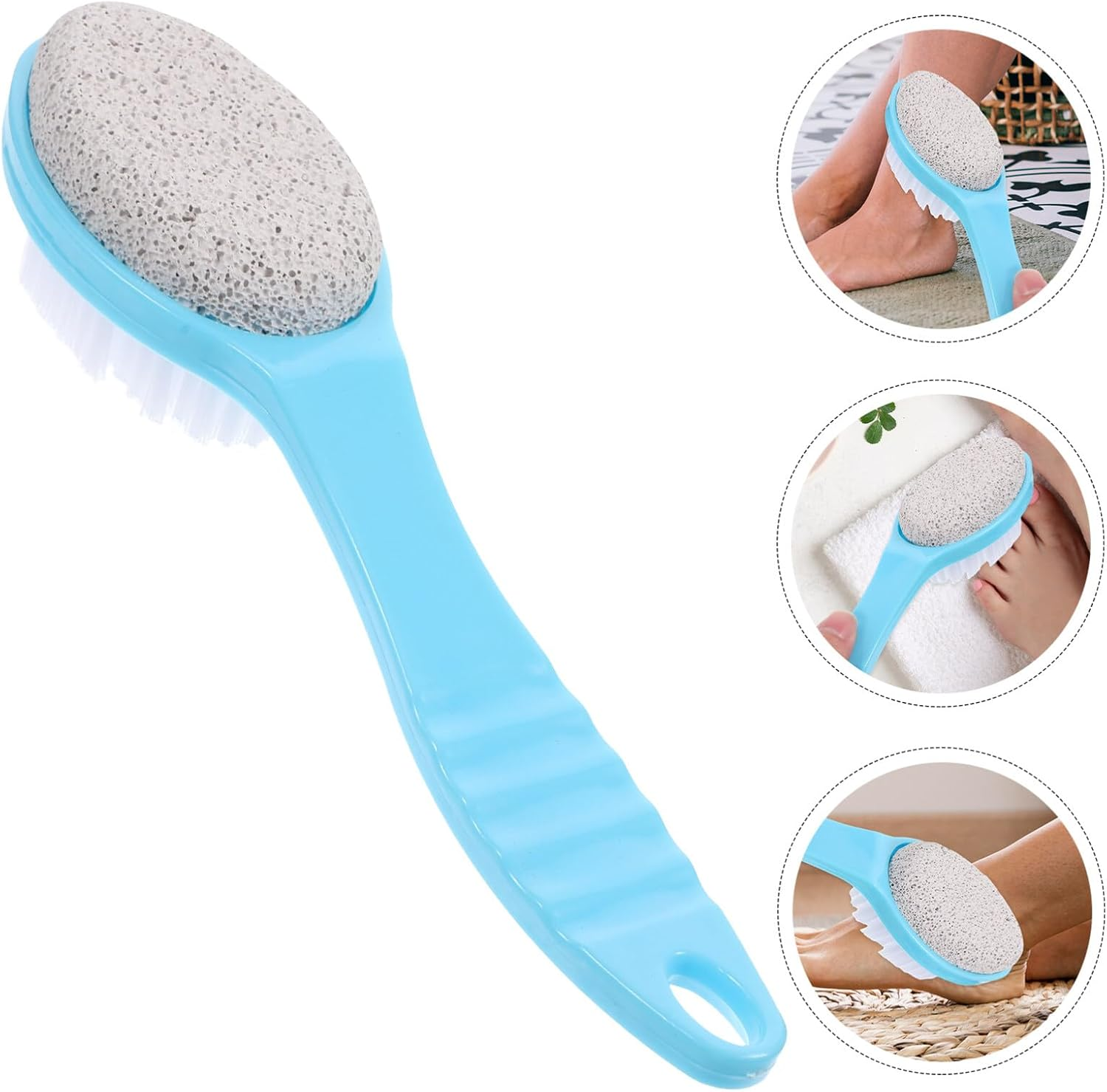 Beavorty Natural Pumice Stone Brush Foot Scrubber Tool Foot Exfoliator for Men Women