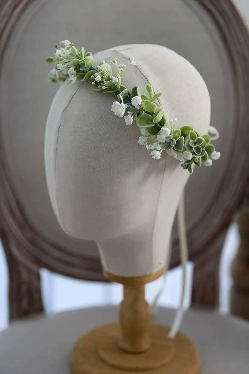 HJYHYN Flower Crown Boho Flower Wreath Artificial Floral Crown Bridal Headpiece Greenery Crown for Wedding Ceremony Party Festival image number 5