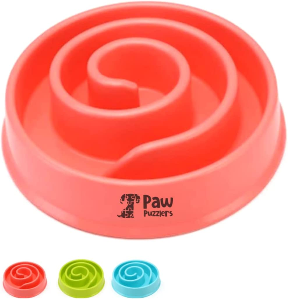 Dog Bowl Spiral Slow Feeder, Dog Bowl, Enrichment Food Bowl, Interactive Slow Feeder, Wet and Dry Dog Food, 20Cm, Pink image number 2
