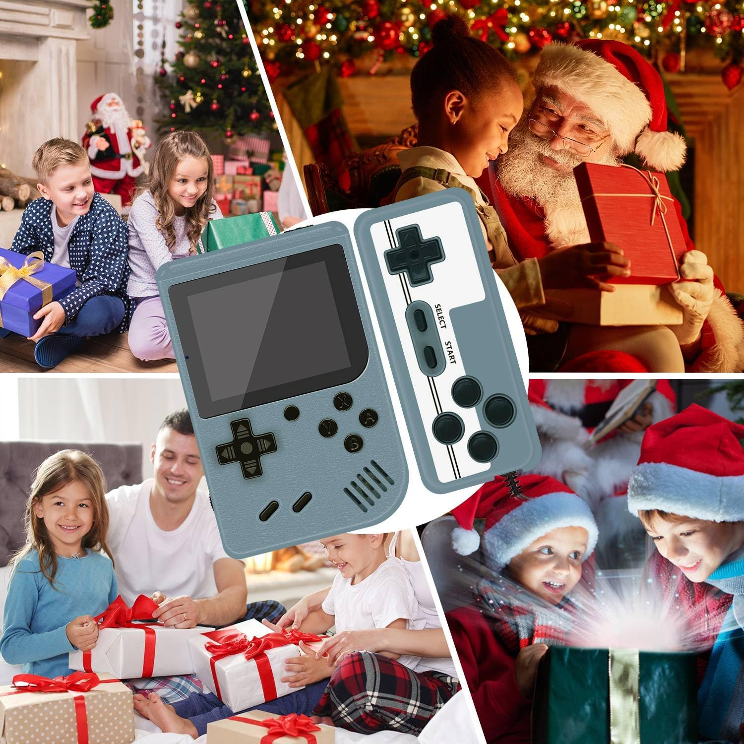 Retro Handheld Game Console with 500 Classical FC Games - 3.0 Inch Screen, 1200Mah Rechargeable Battery Support for Connecting TV and Two People to Play Together Grey01 image number 3