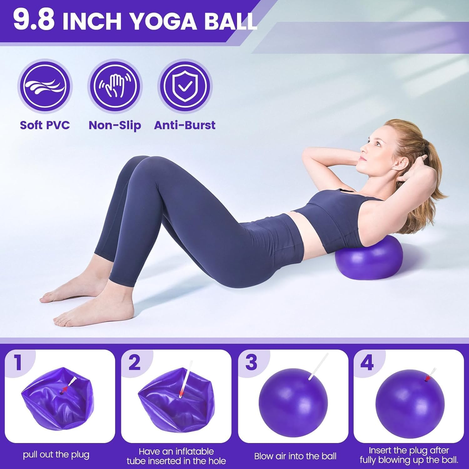 9PCS Home Pilates Kit &ndash; Complete Pilates Equipment Set with Pilates Ring, Yoga Ball, Resistance Bands, Stretch Strap & Non-Slip Socks &ndash; Essential Pilates Kit for Strength image number 1