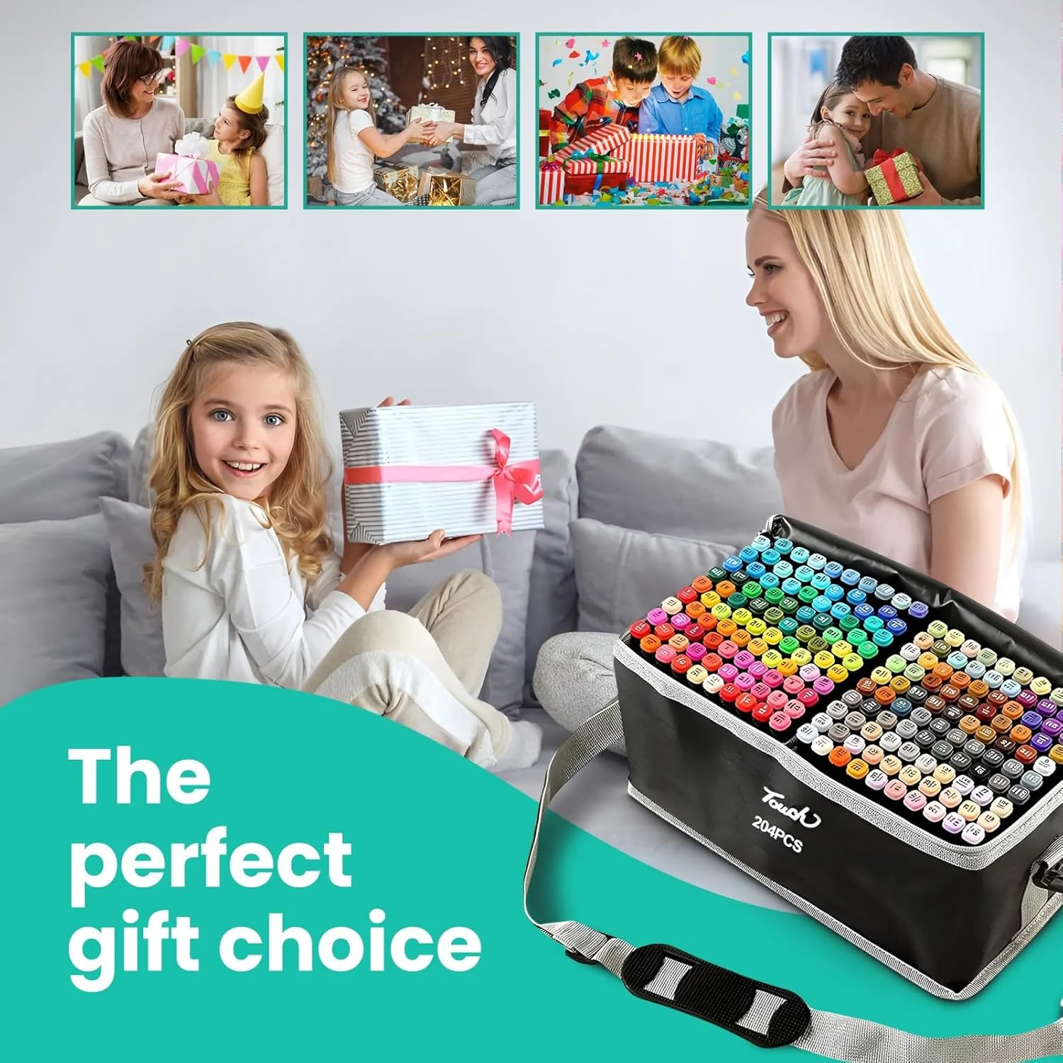 Cyperever 204 Alcohol Markers Set: Brush & Dual Tip Professional Markers with 204 Colours Marker Pen, Storage Bag & Strap - Alcohol-Based for Drawing/Adult Coloring (Skin Tones) image number 6