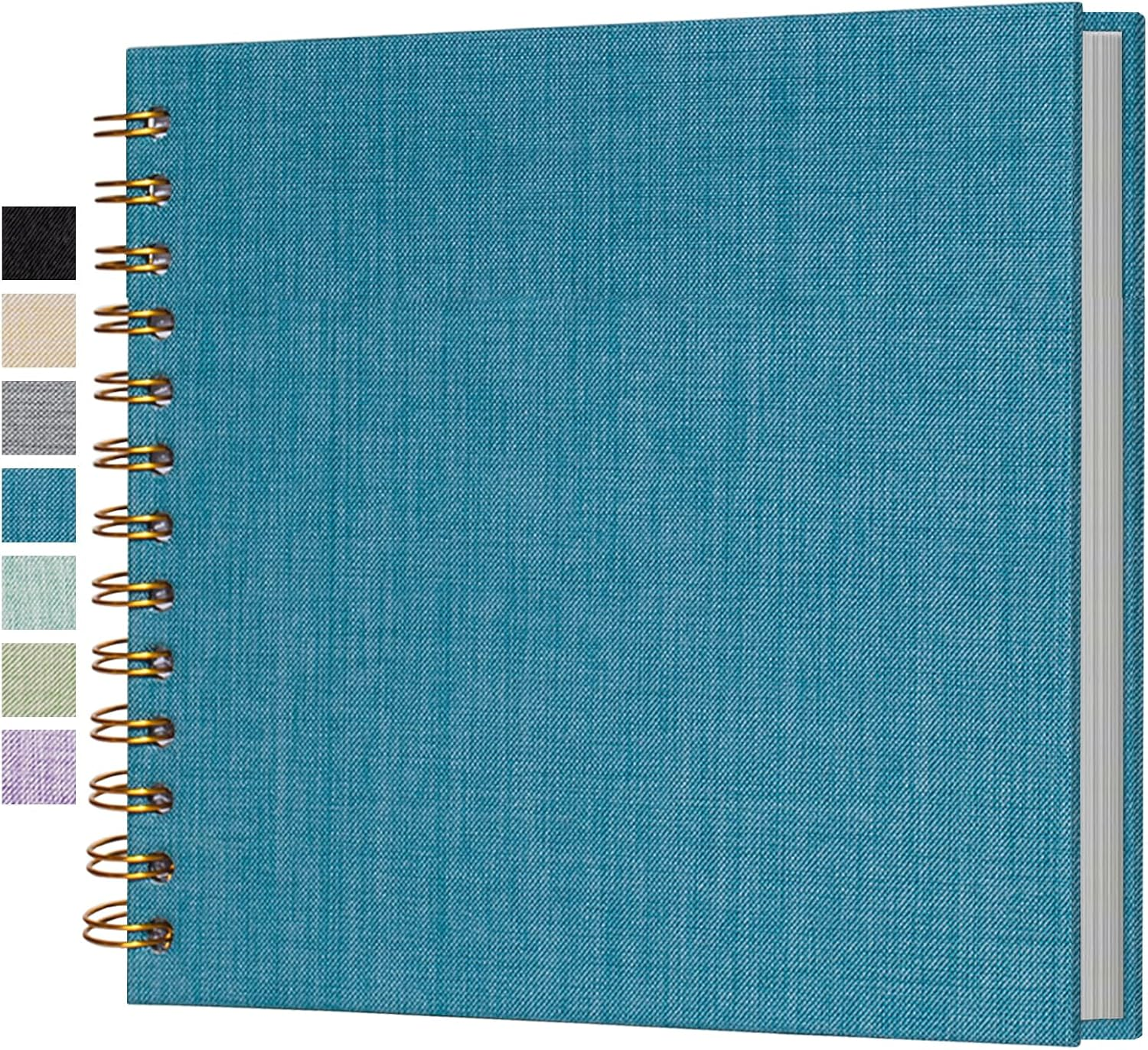 Small Scrapbook 7X7 Inch, Linen Photo Album Mini Scrap Book, Kraft White Pages Memory Book for Wedding, Baby, Family, Graduation, Travel, Dog, Vacation