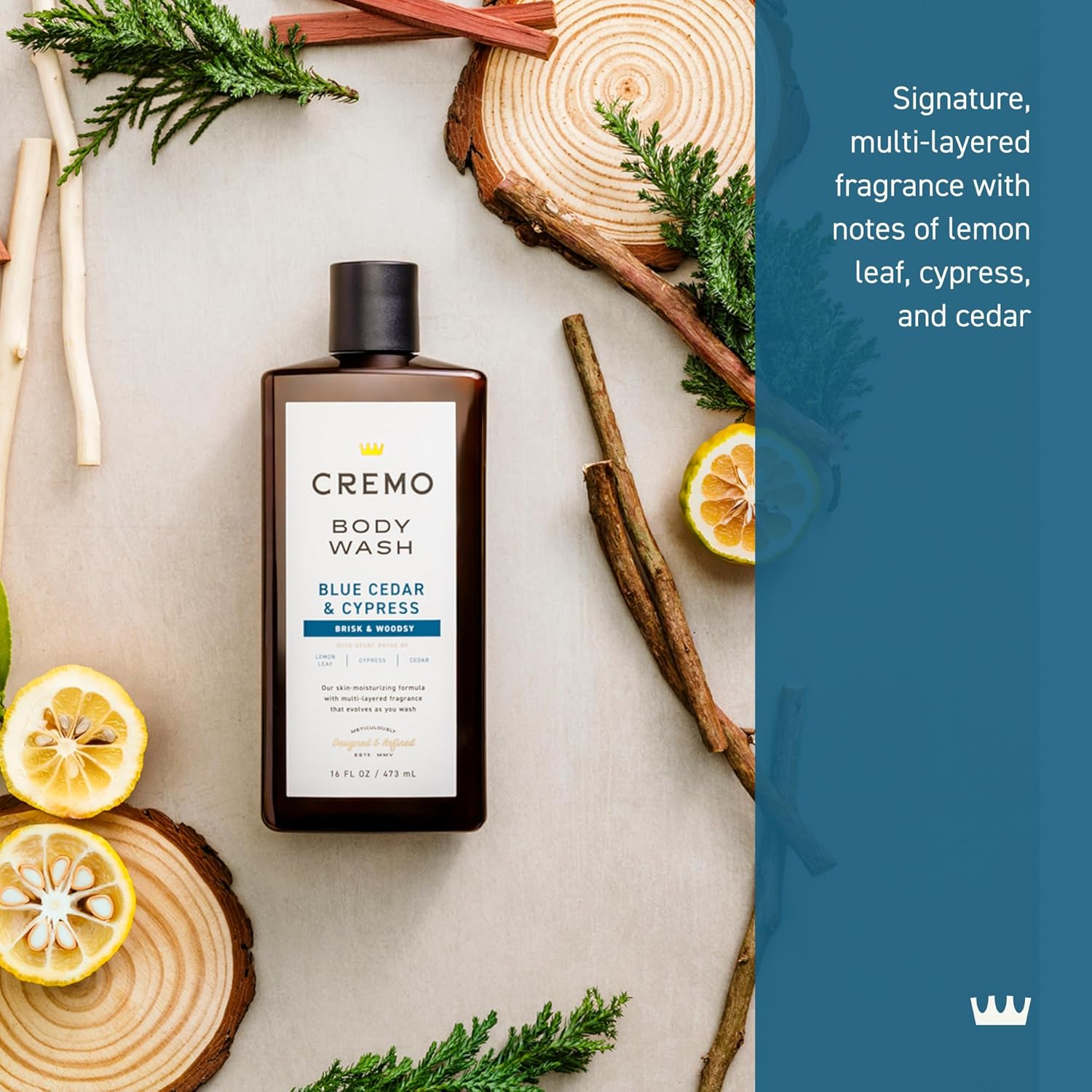 Cremo Body Wash Men, a Woodsy Scent with Notes of Lemon Peel, Cypress and Cedar, 16 Fl Oz image number 5