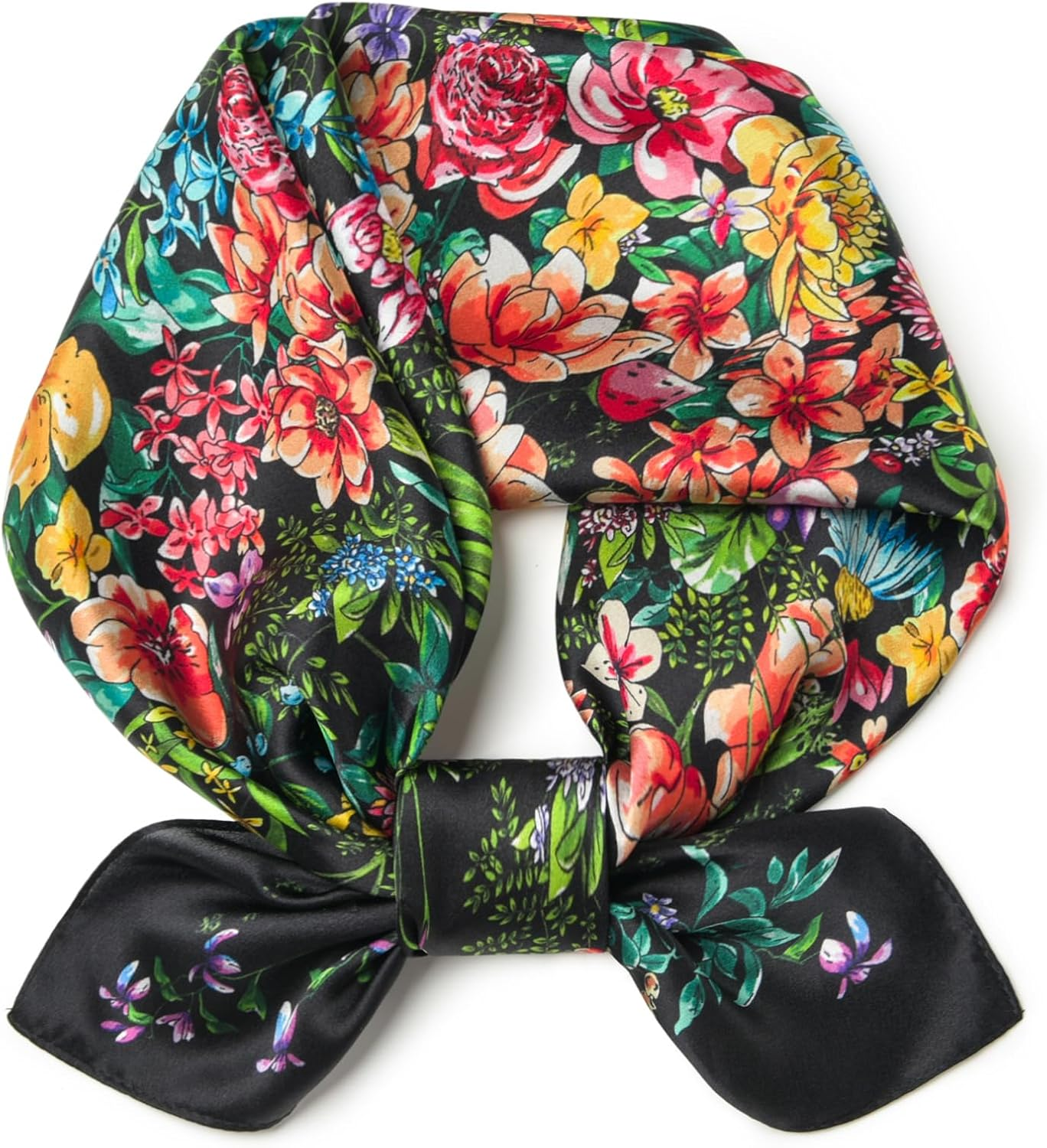 100% Pure Mulberry Silk Square Scarf 25.6" X25.6'' - Head & Neck Scarf for Women, Gift-Packaged image number 3