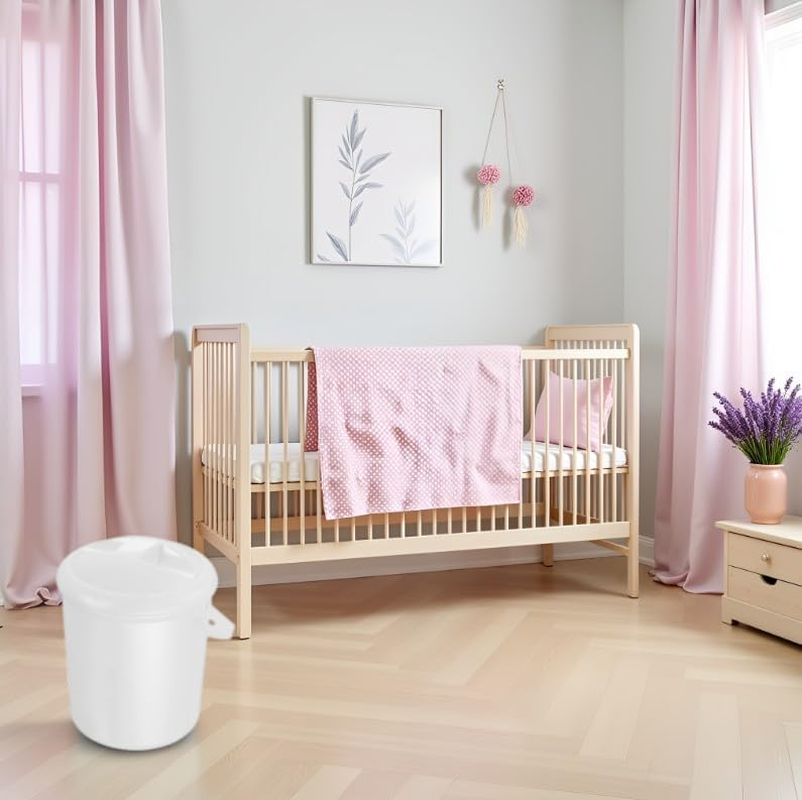 Rotho Babydesign Nappy Pail, 10L, from 0 Months, Bella Bambina, White, 200210001 image number 4