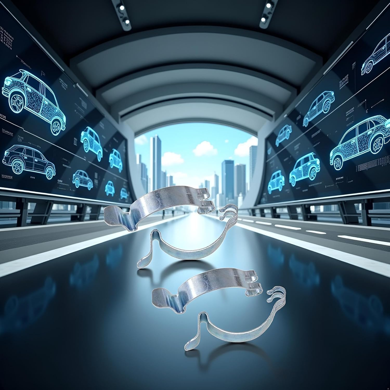 4PCS Car Air Filter Cleaner Housing Box Lid Spring Clip Clamp for Car Air Filters（Silver ）