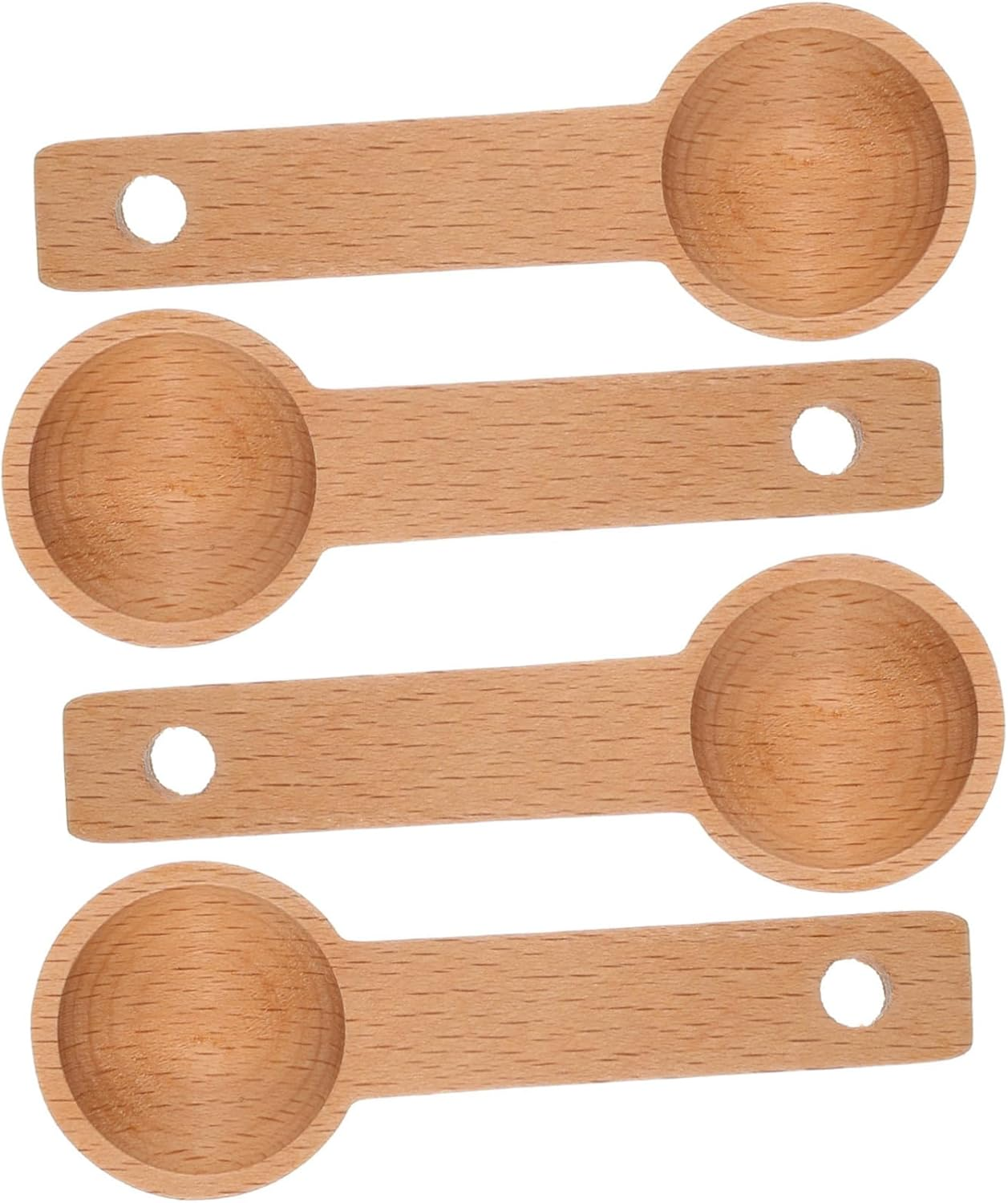 Ciieeo 4Pcs Wooden Measuring Spoon for Coffee Beans Tea Home Kitchen Use Wood Measuring Spoons image number 5