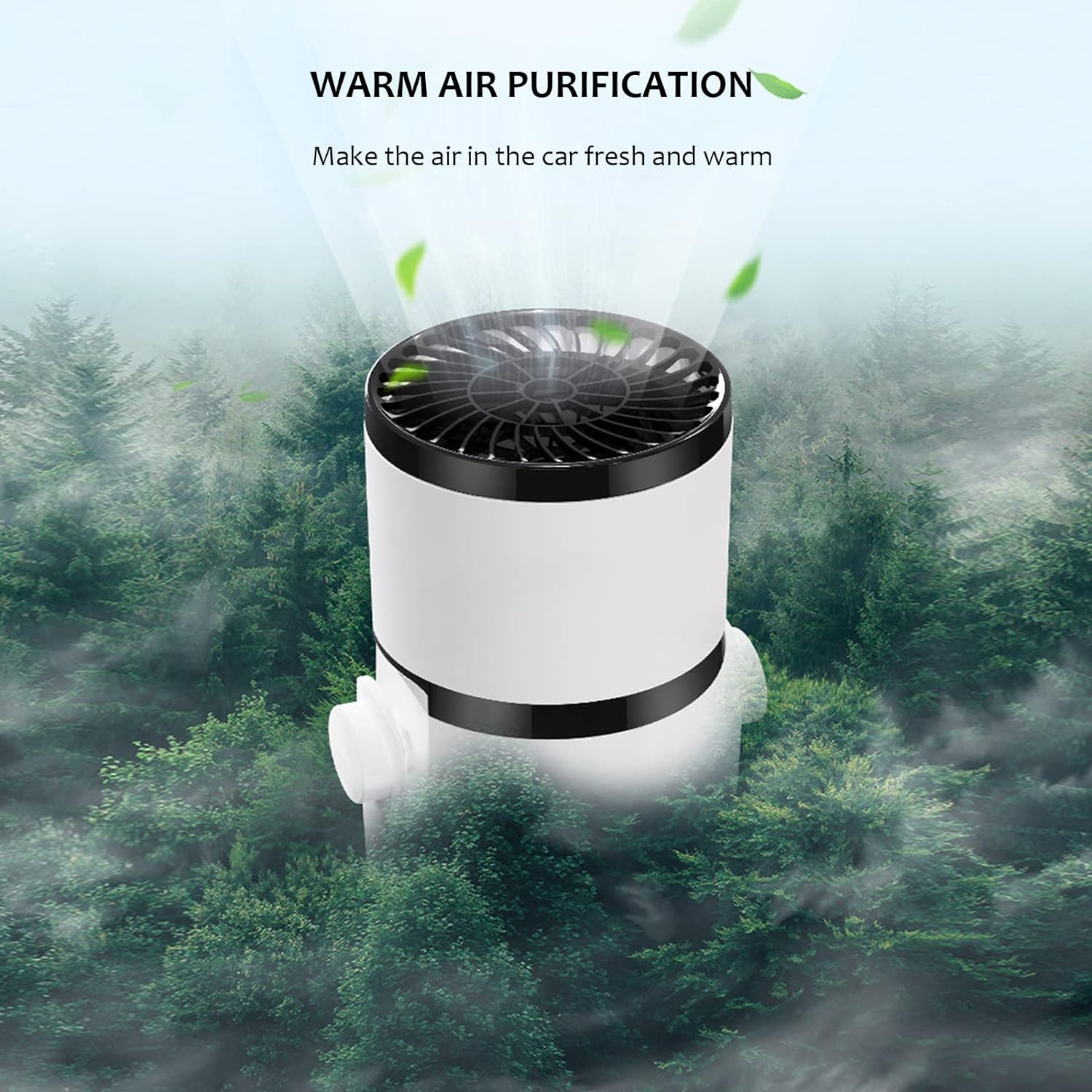 Car Heater, 12V 150W Portable Car Heater De-Icer, 360&deg; Rotatable Car Fans with Heating & Cooling Function, Fast Heating Insertable Cigarette Lighter Rotary Defroster Defogger,Black&White image number 4