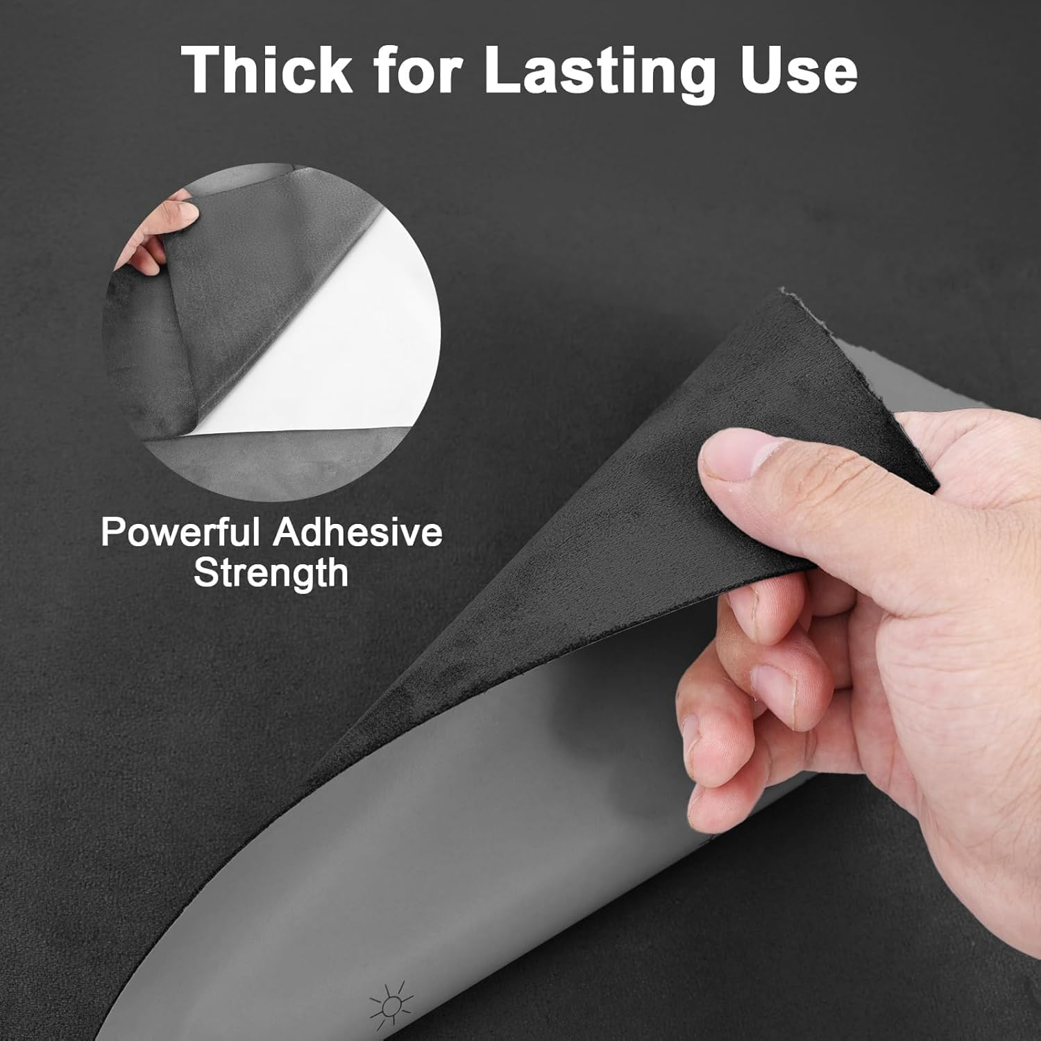 Wesileyern Premium Black Suede Fabric Wrap - 7.8X55 Inch Suede Wrap for Car Interior - Self-Adhesive Microfiber and Synthetic Leather, Stretchable Interior Film for Car and Home Decor image number 1